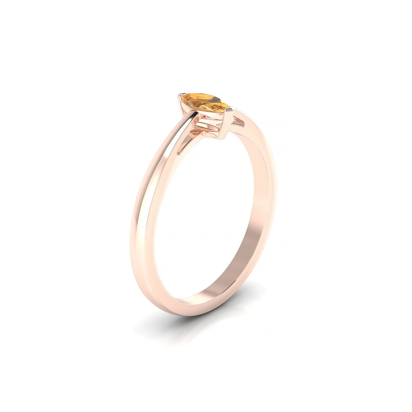 Zenith | 18k Rose Gold 6 x 3 mm Marquise Citrine Ring