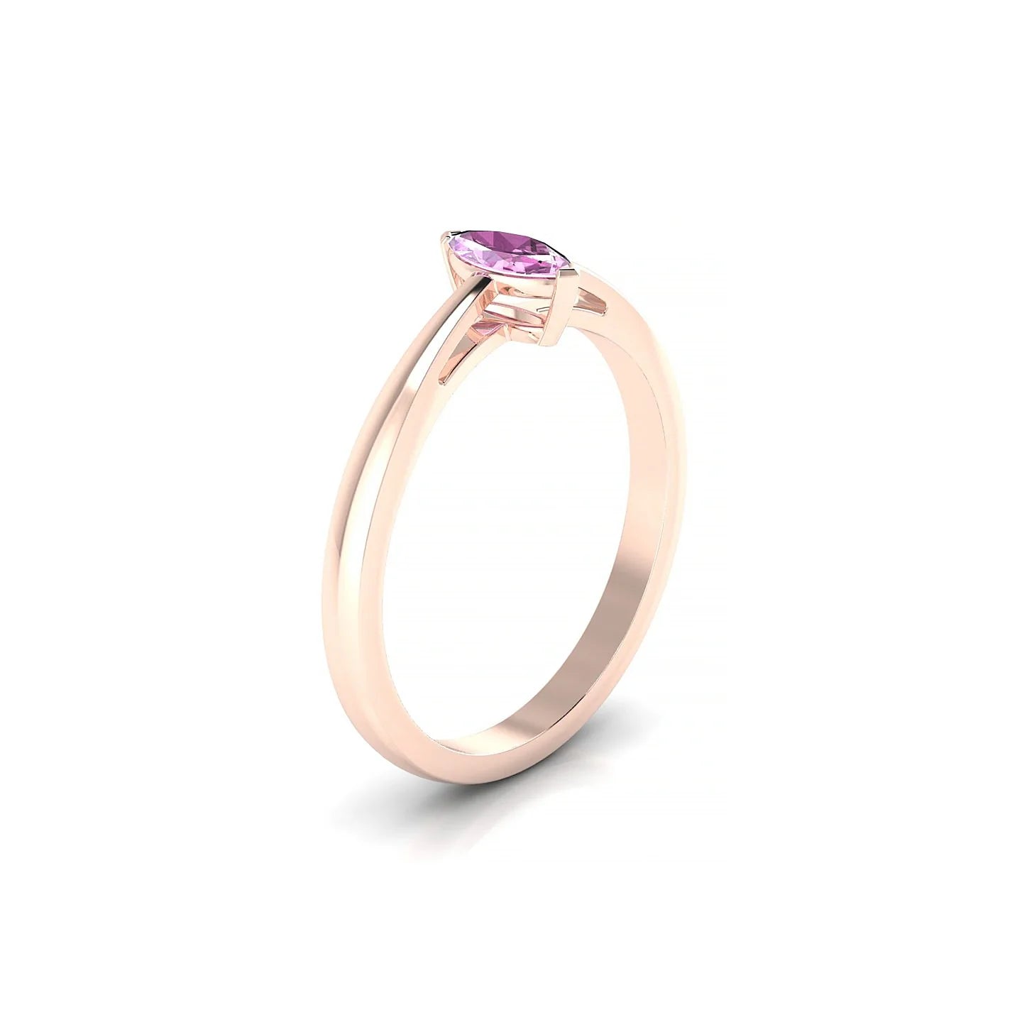 Zenith | 18k Rose Gold 6 x 3 mm Marquise Pink Sapphire Ring