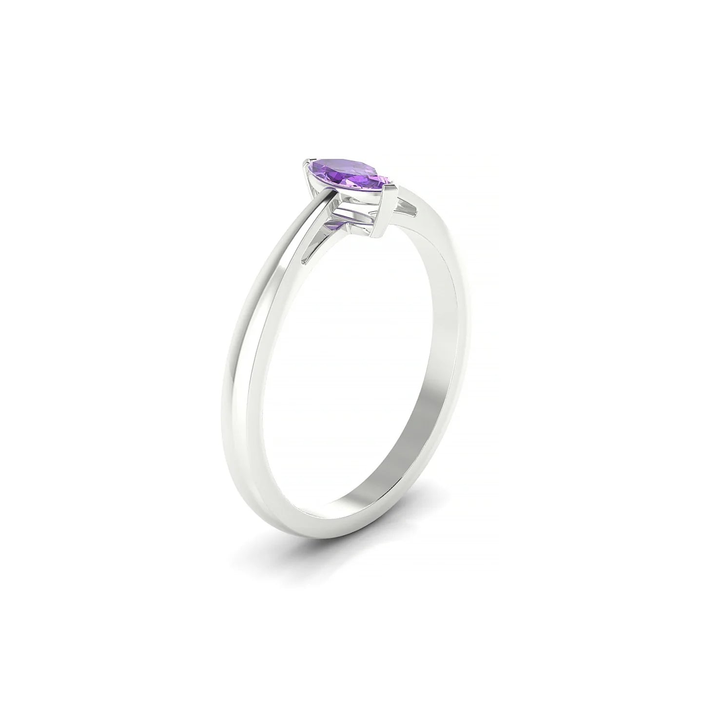 Zenith | 18k White Gold 6 x 3 mm Marquise Amethyst Ring