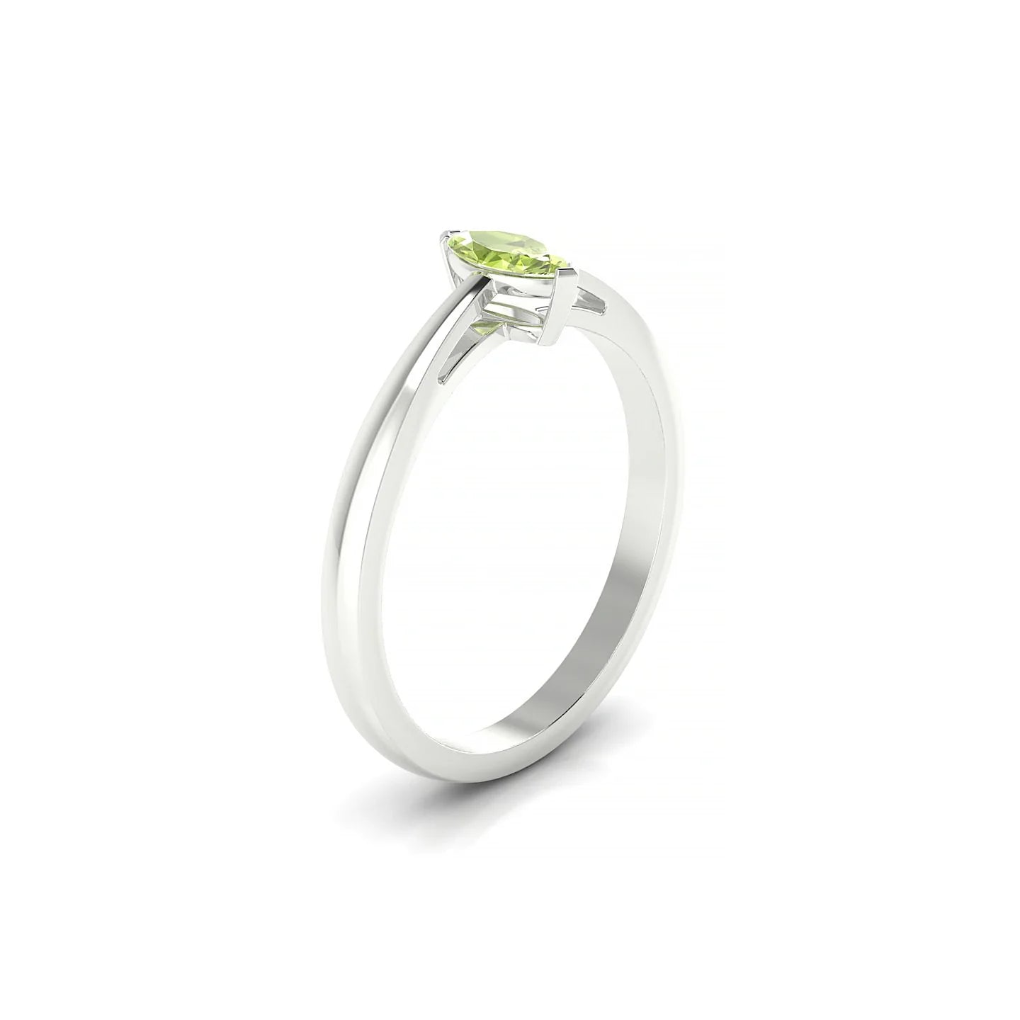 Zenith | 18k White Gold 6 x 3 mm Marquise Peridot Ring