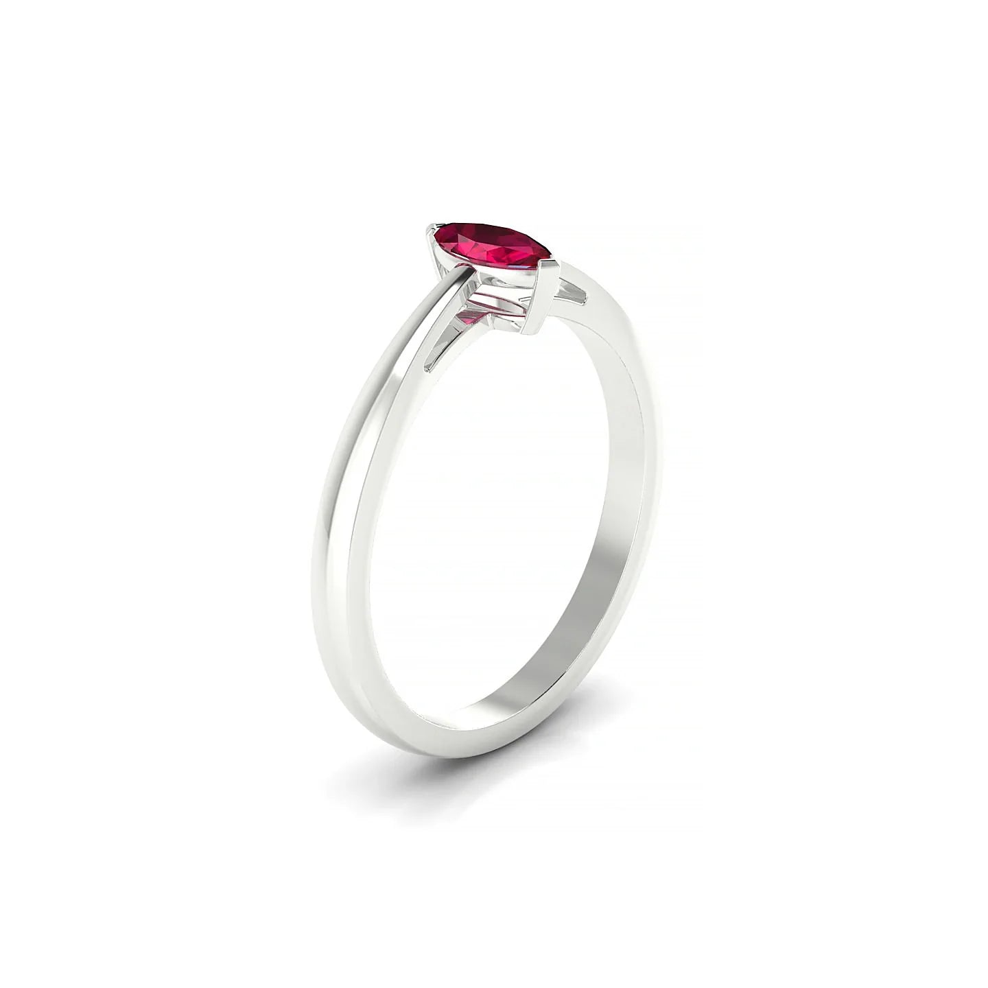 Zenith | 18k White Gold 6 x 3 mm Marquise Ruby Ring