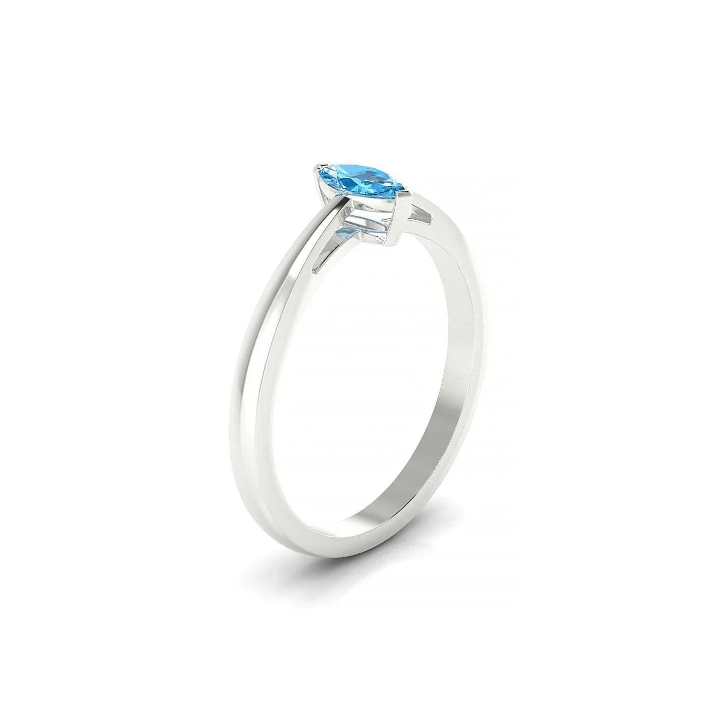 Zenith | 18k White Gold 6 x 3 mm Marquise Topaz Ring