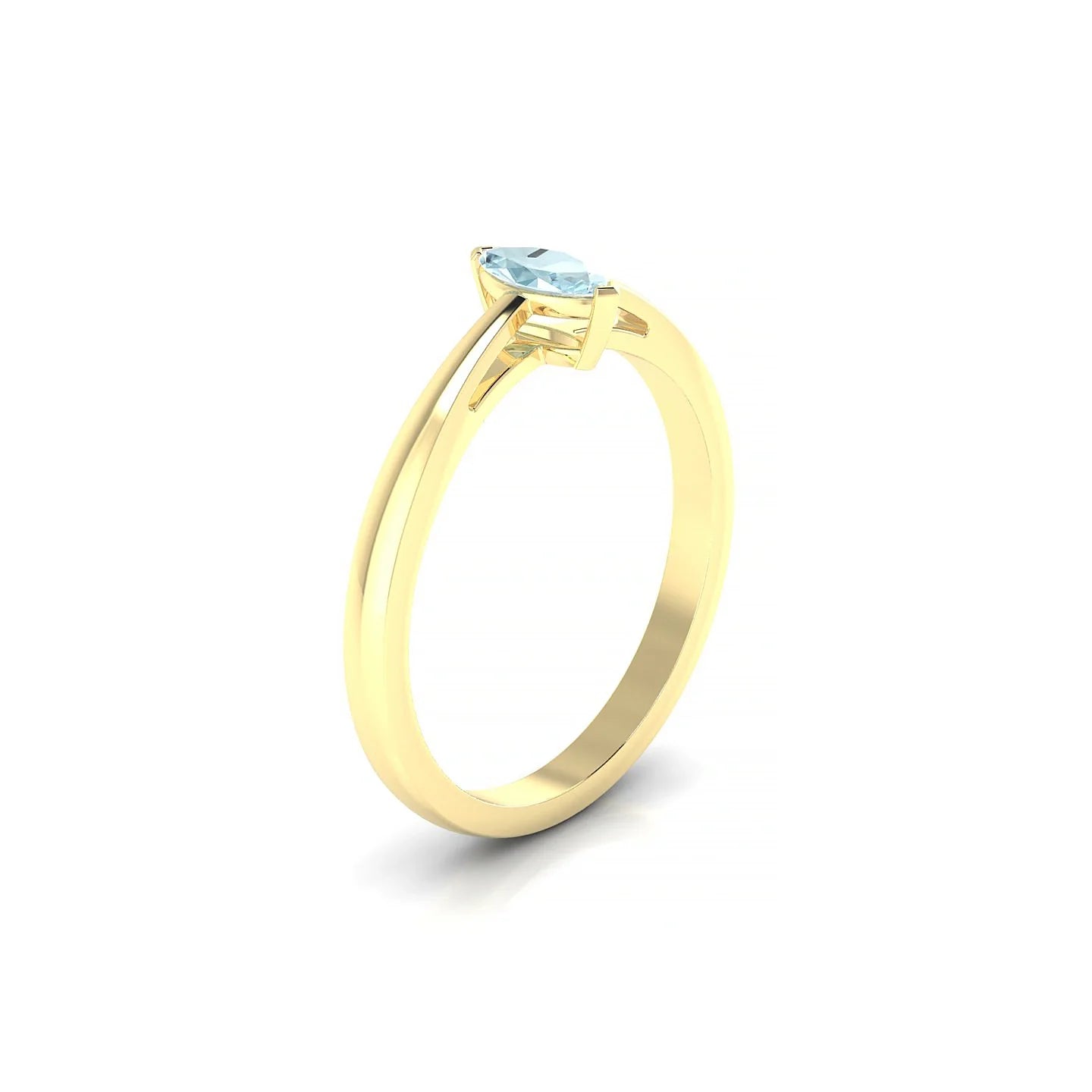 Zenith | 18k Yellow Gold 6 x 3 mm Marquise Aquamarine Ring