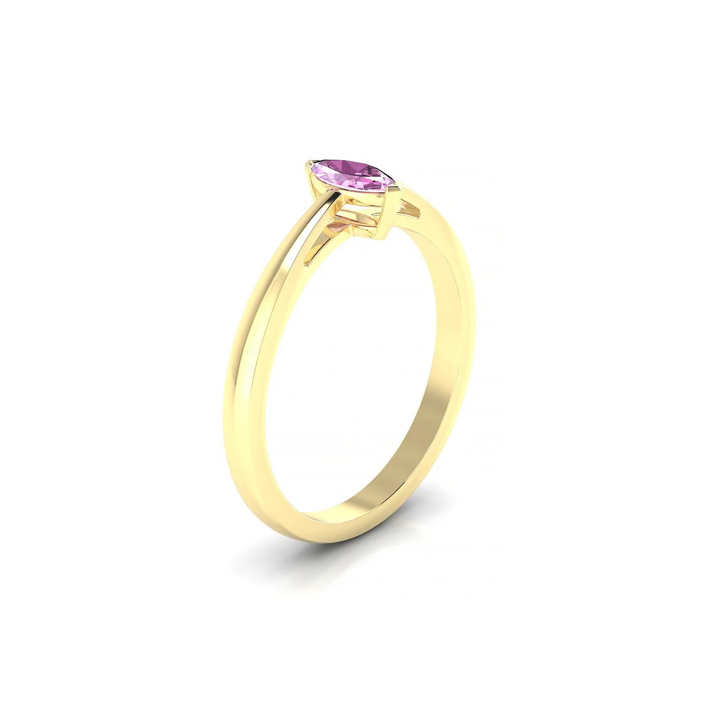 Zenith | 18k Yellow Gold 6 x 3 mm Marquise Pink Sapphire Ring