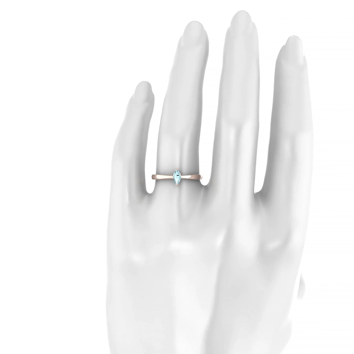 Zenith | 18k Rose Gold 6 x 3 mm Marquise Aquamarine Ring