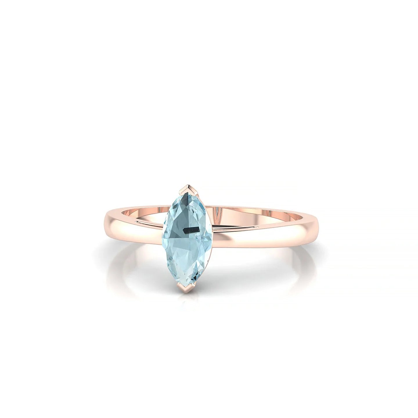 Zenith | 18k Rose Gold 8 x 4 mm Marquise Aquamarine Ring