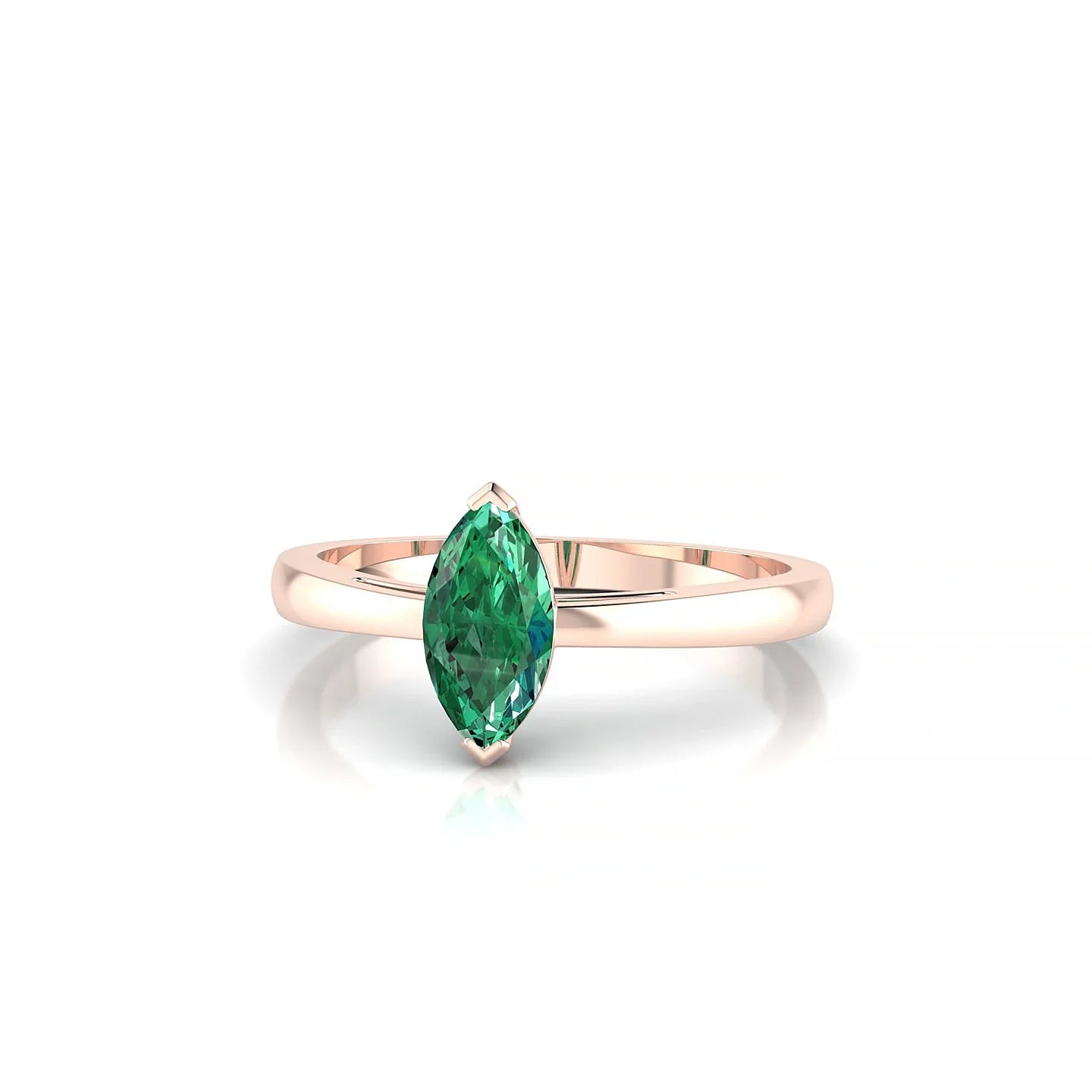 Zenith | 18k Rose Gold 8 x 4 mm Marquise Emerald Ring