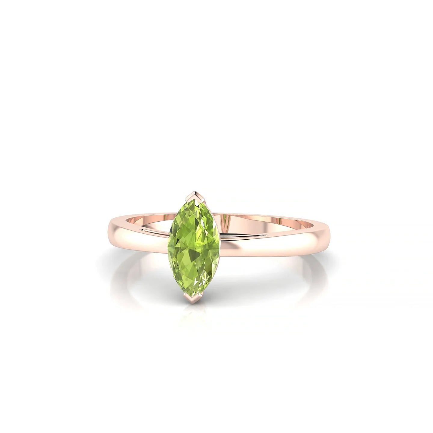 Zenith | 18k Rose Gold 8 x 4 mm Marquise Peridot Ring