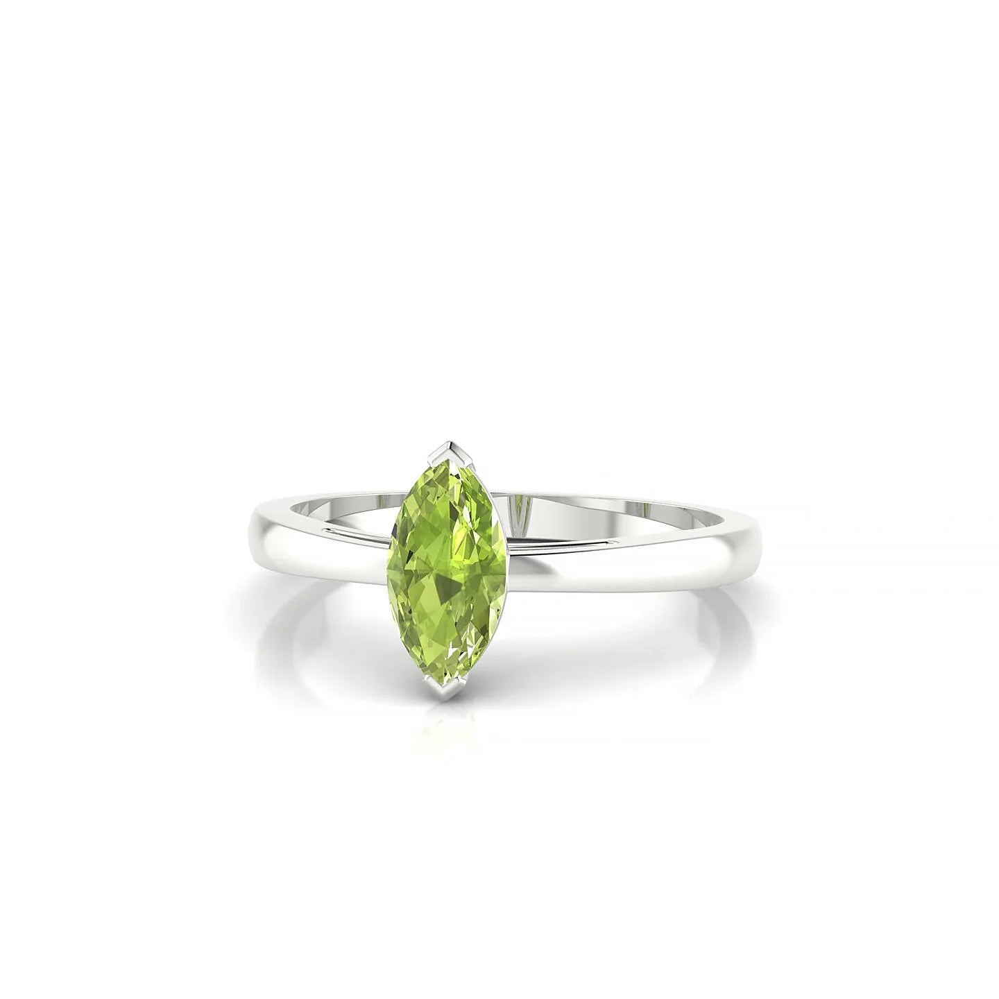 Zenith | 18k White Gold 8 x 4 mm Marquise Peridot Ring