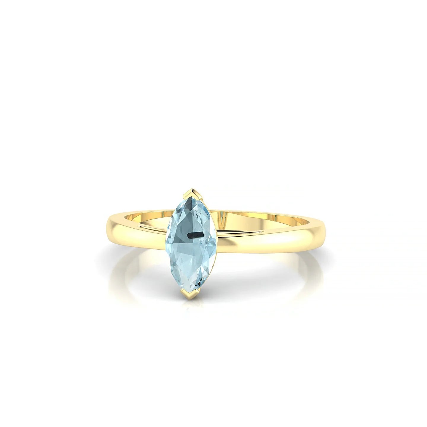 Zenith | 18k Yellow Gold 8 x 4 mm Marquise Aquamarine Ring