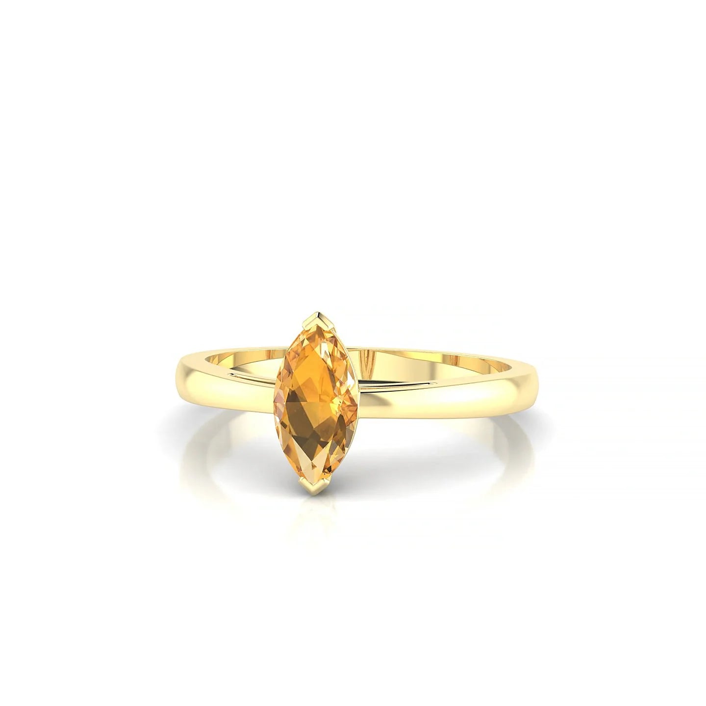 Zenith | 18k Yellow Gold 8 x 4 mm Marquise Citrine Ring