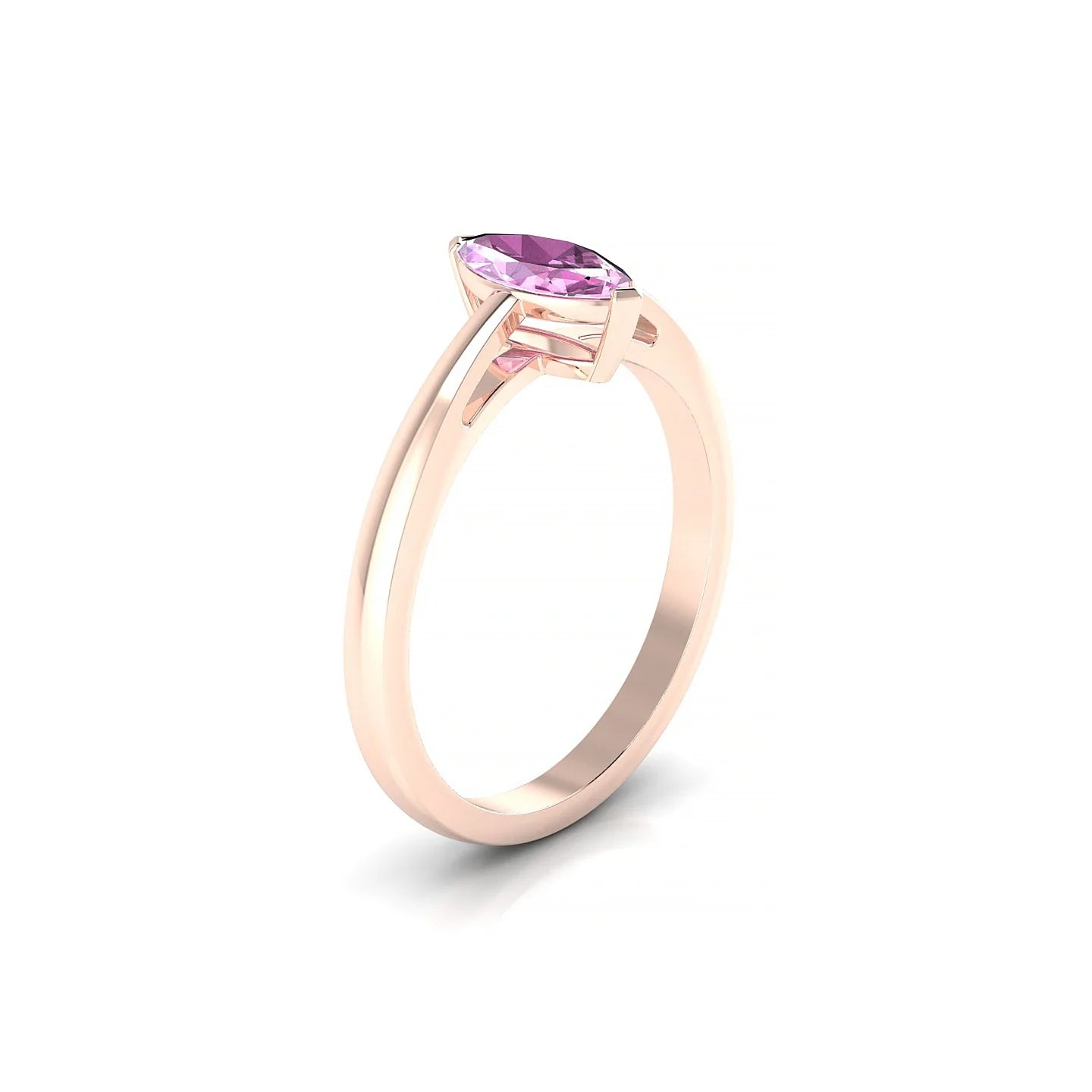 Zenith | 18k Rose Gold 8 x 4 mm Marquise Pink Sapphire Ring