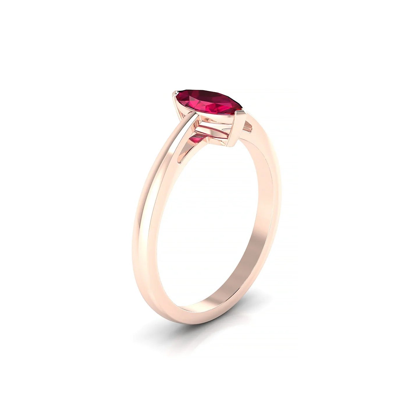 Zenith | 18k Rose Gold 8 x 4 mm Marquise Ruby Ring