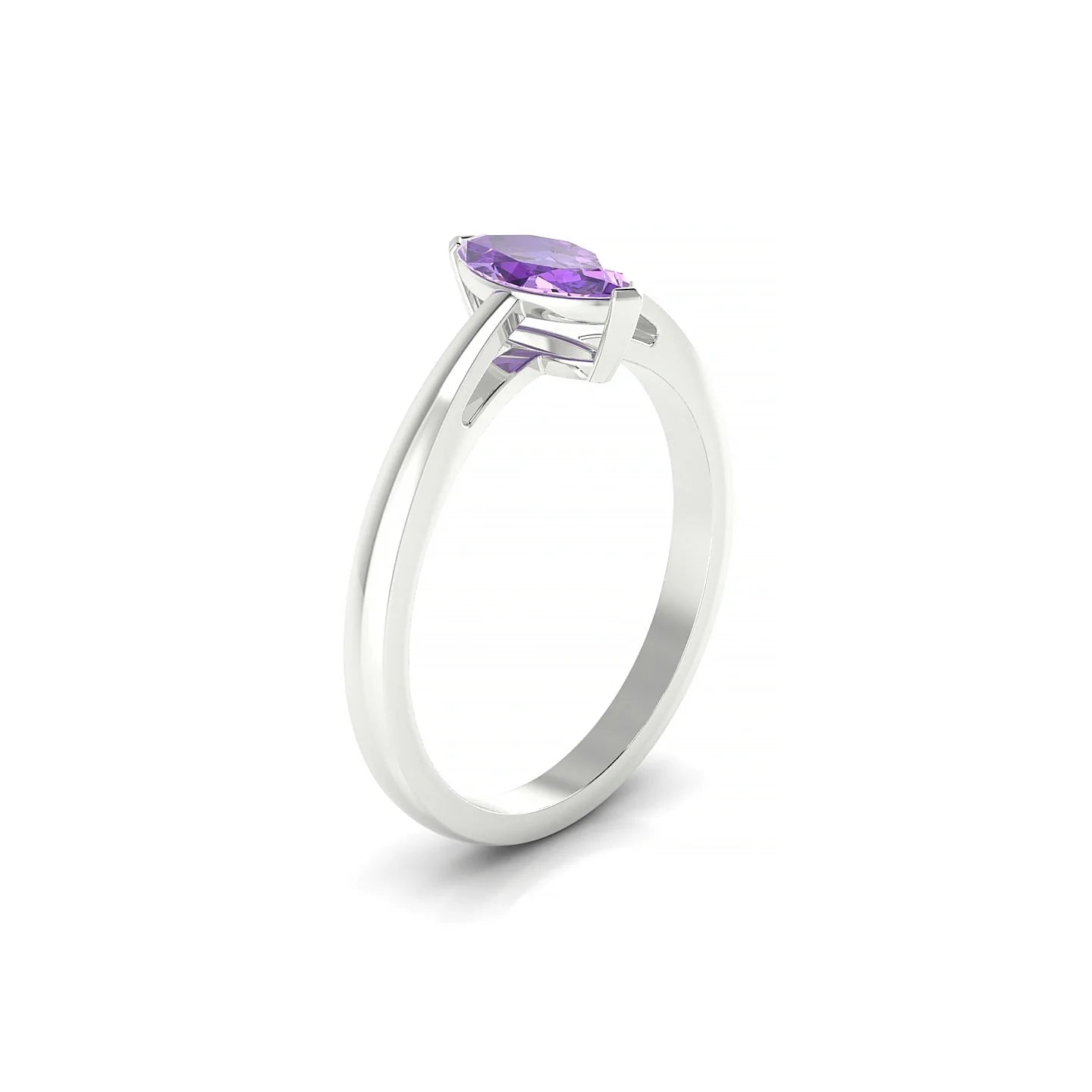 Zenith | 18k White Gold 8 x 4 mm Marquise Amethyst Ring