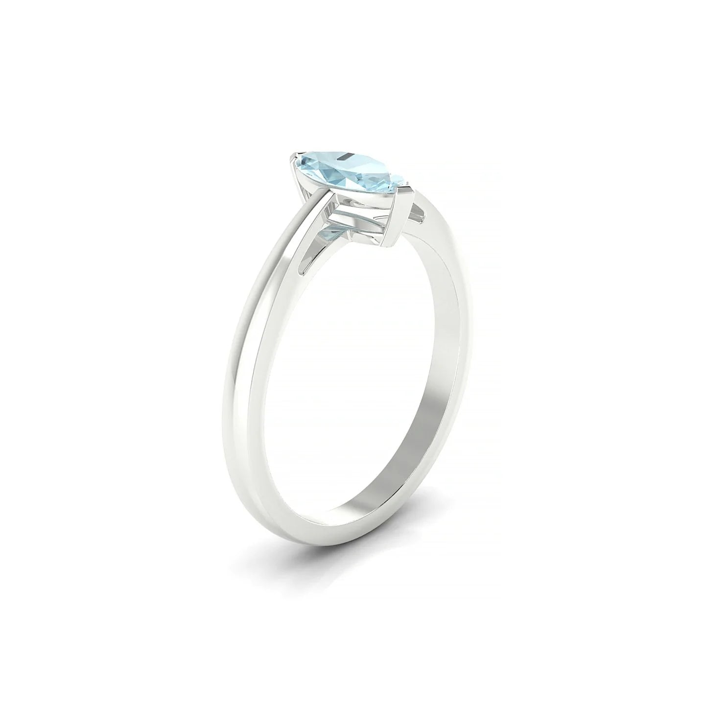Zenith | 18k White Gold 8 x 4 mm Marquise Aquamarine Ring