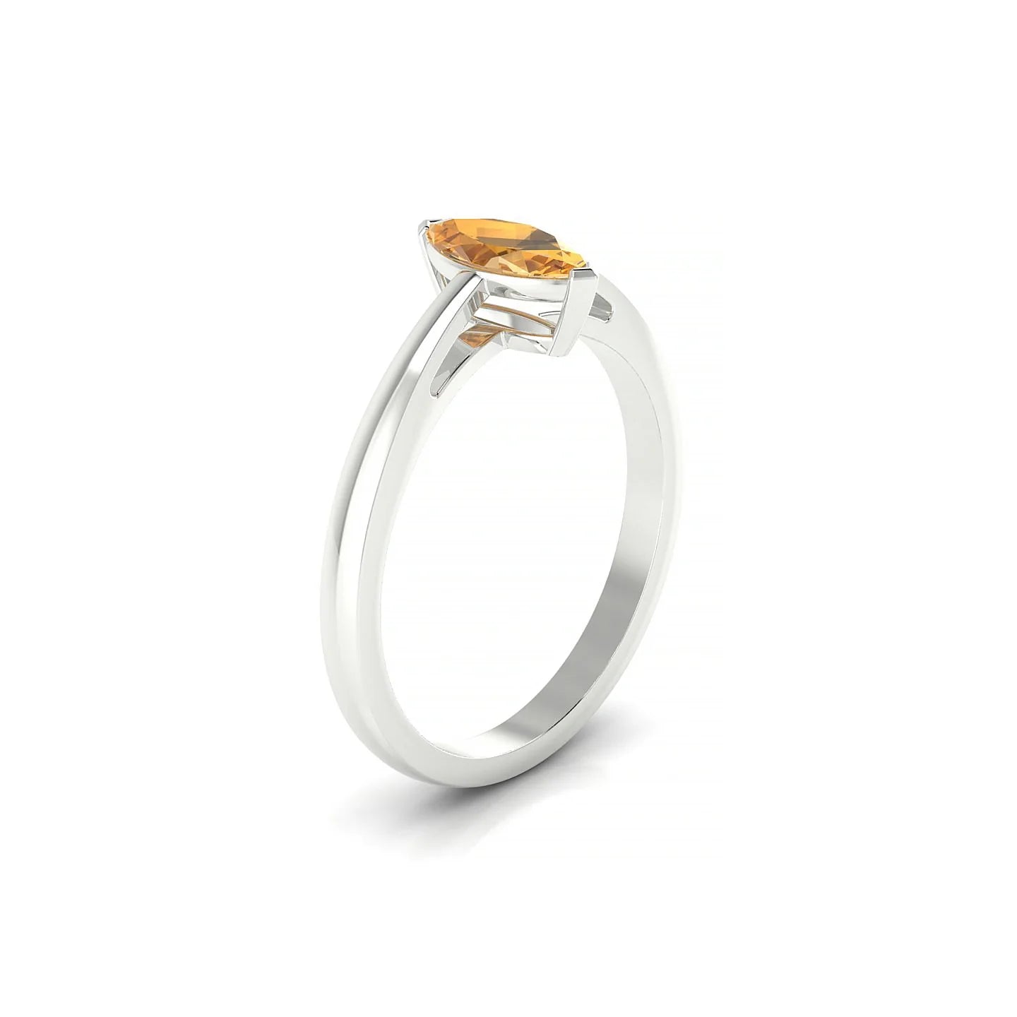 Zenith | 18k White Gold 8 x 4 mm Marquise Citrine Ring