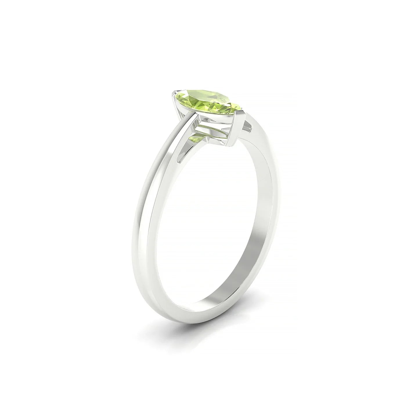 Zenith | 18k White Gold 8 x 4 mm Marquise Peridot Ring