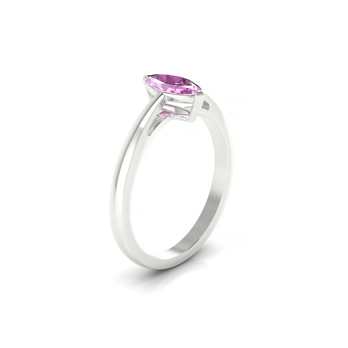 Zenith | 18k White Gold 8 x 4 mm Marquise Pink Sapphire Ring
