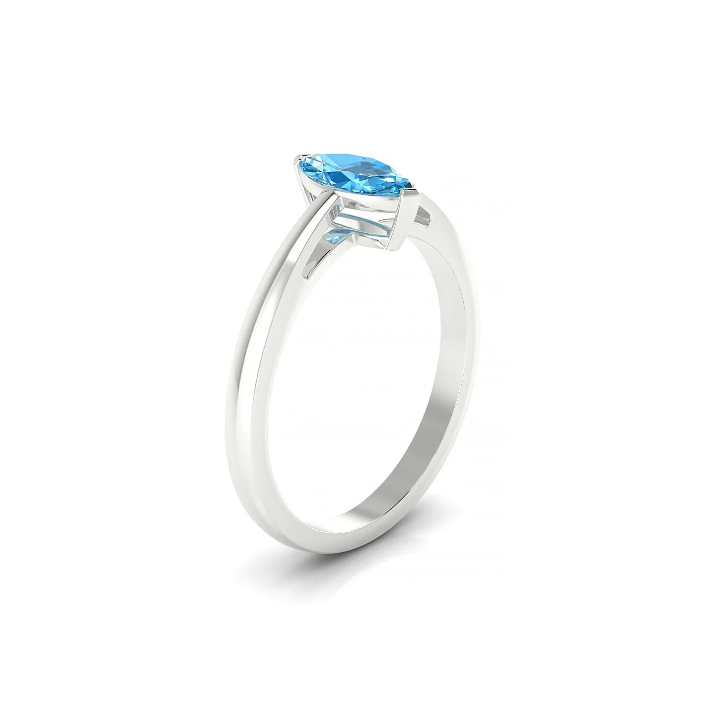 Zenith | 18k White Gold 8 x 4 mm Marquise Topaz Ring