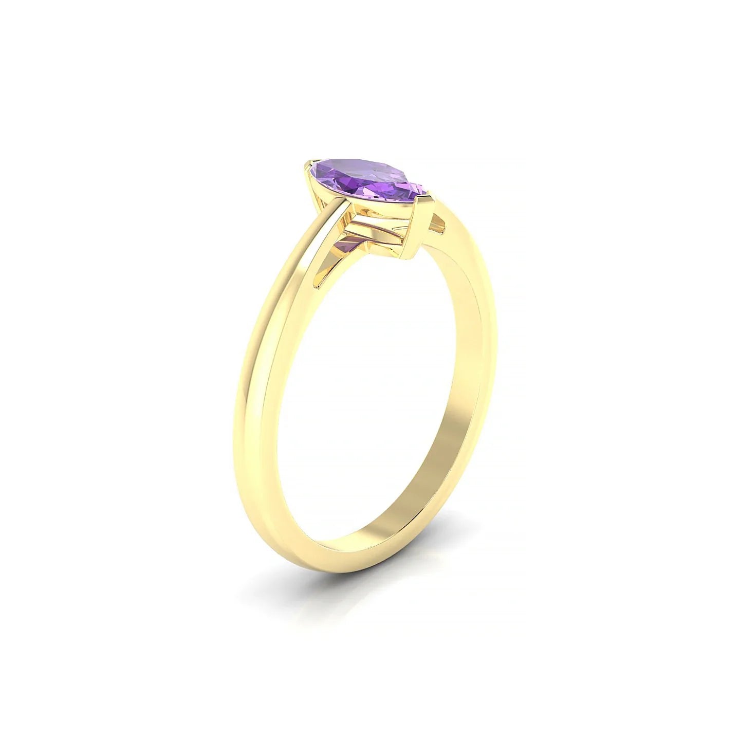 Zenith | 18k Yellow Gold 8 x 4 mm Marquise Amethyst Ring