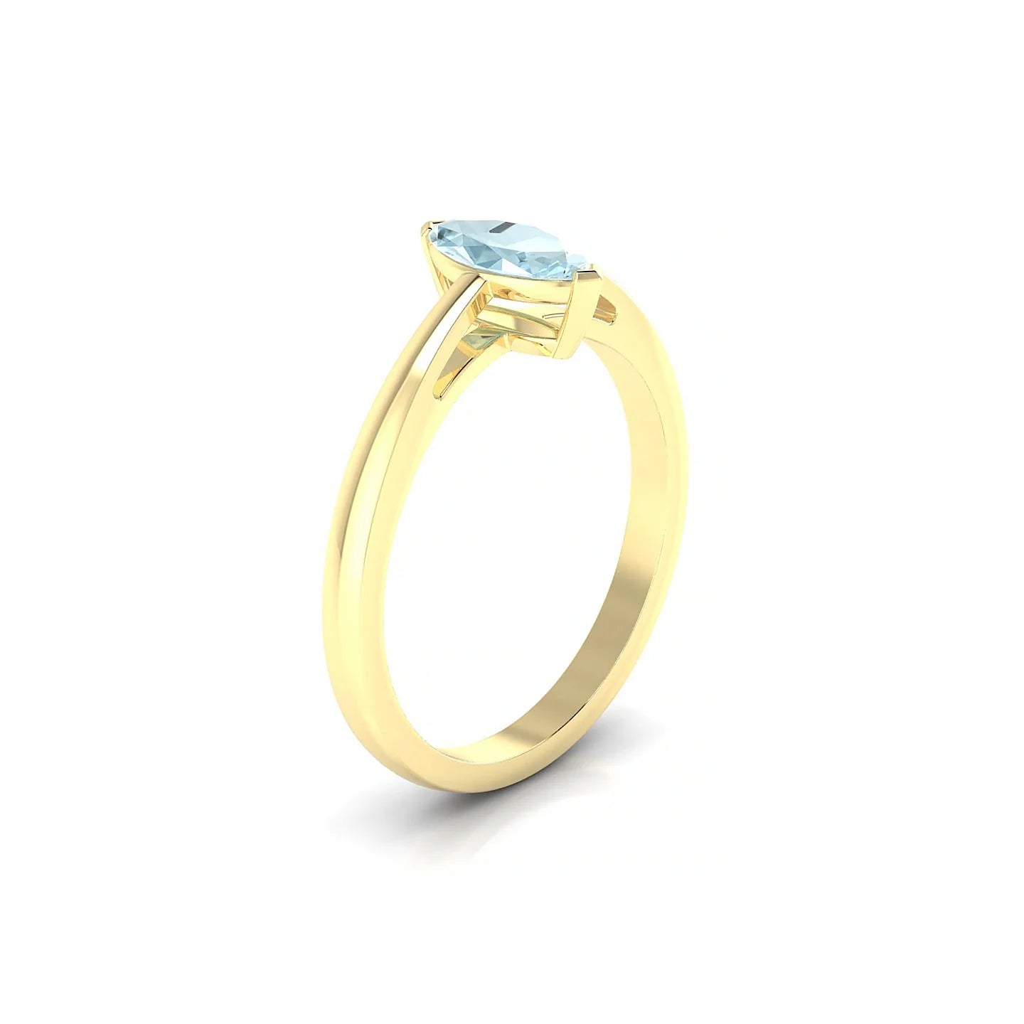 Zenith | 18k Yellow Gold 8 x 4 mm Marquise Aquamarine Ring