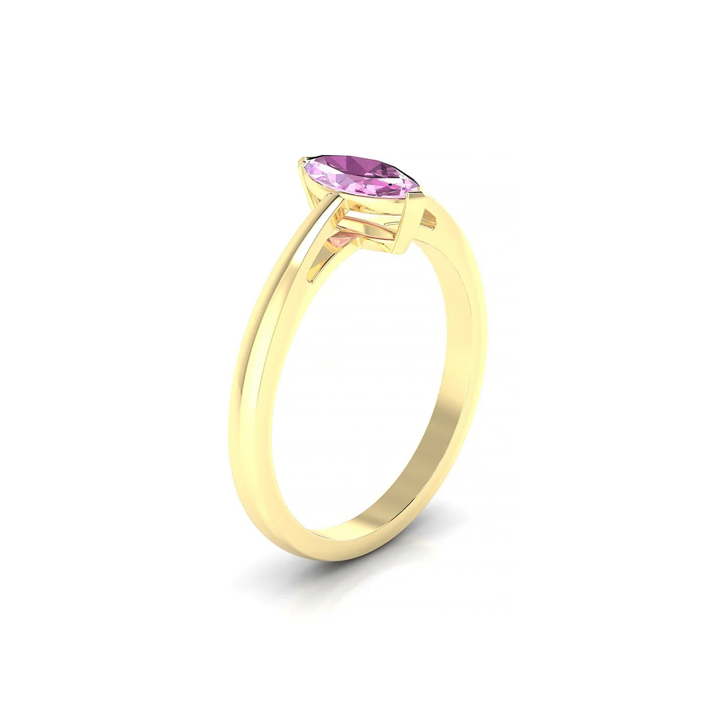 Zenith | 18k Yellow Gold 8 x 4 mm Marquise Pink Sapphire Ring