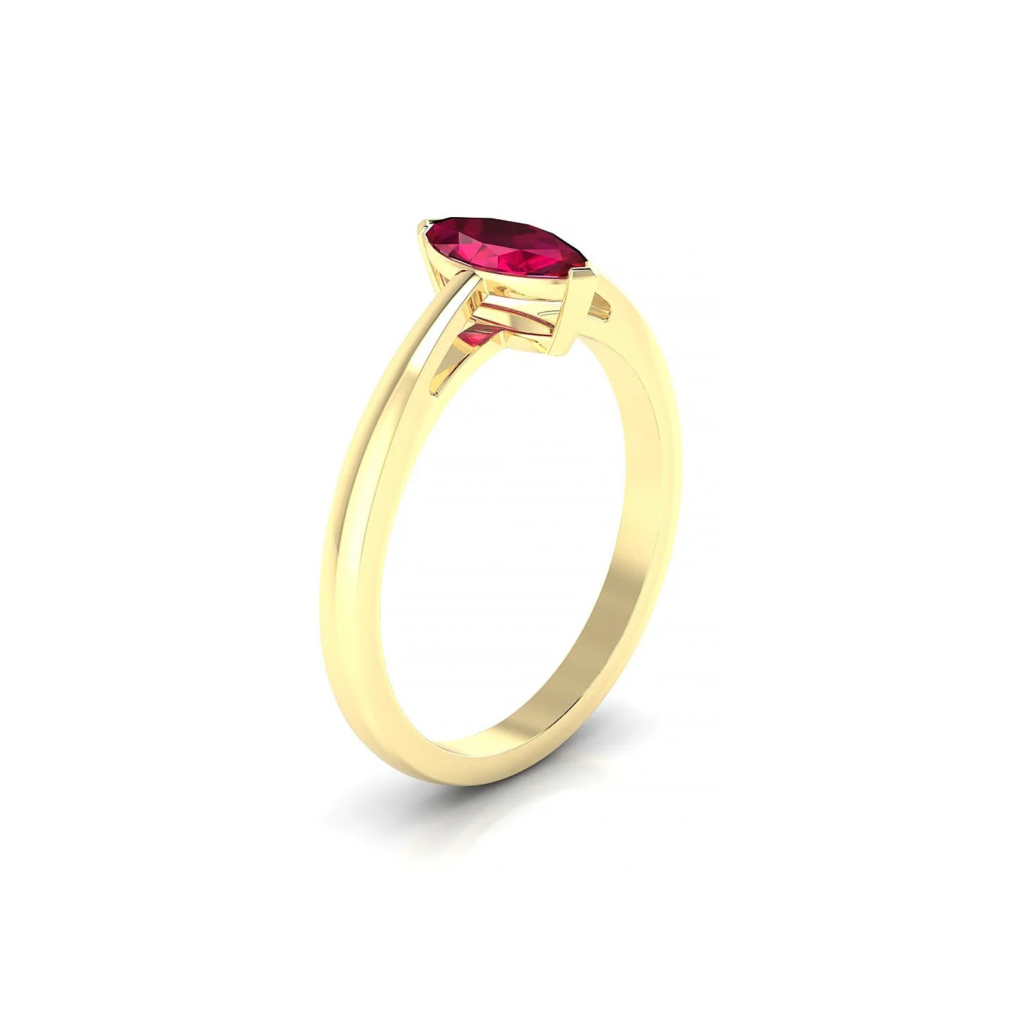 Zenith | 18k Yellow Gold 8 x 4 mm Marquise Ruby Ring