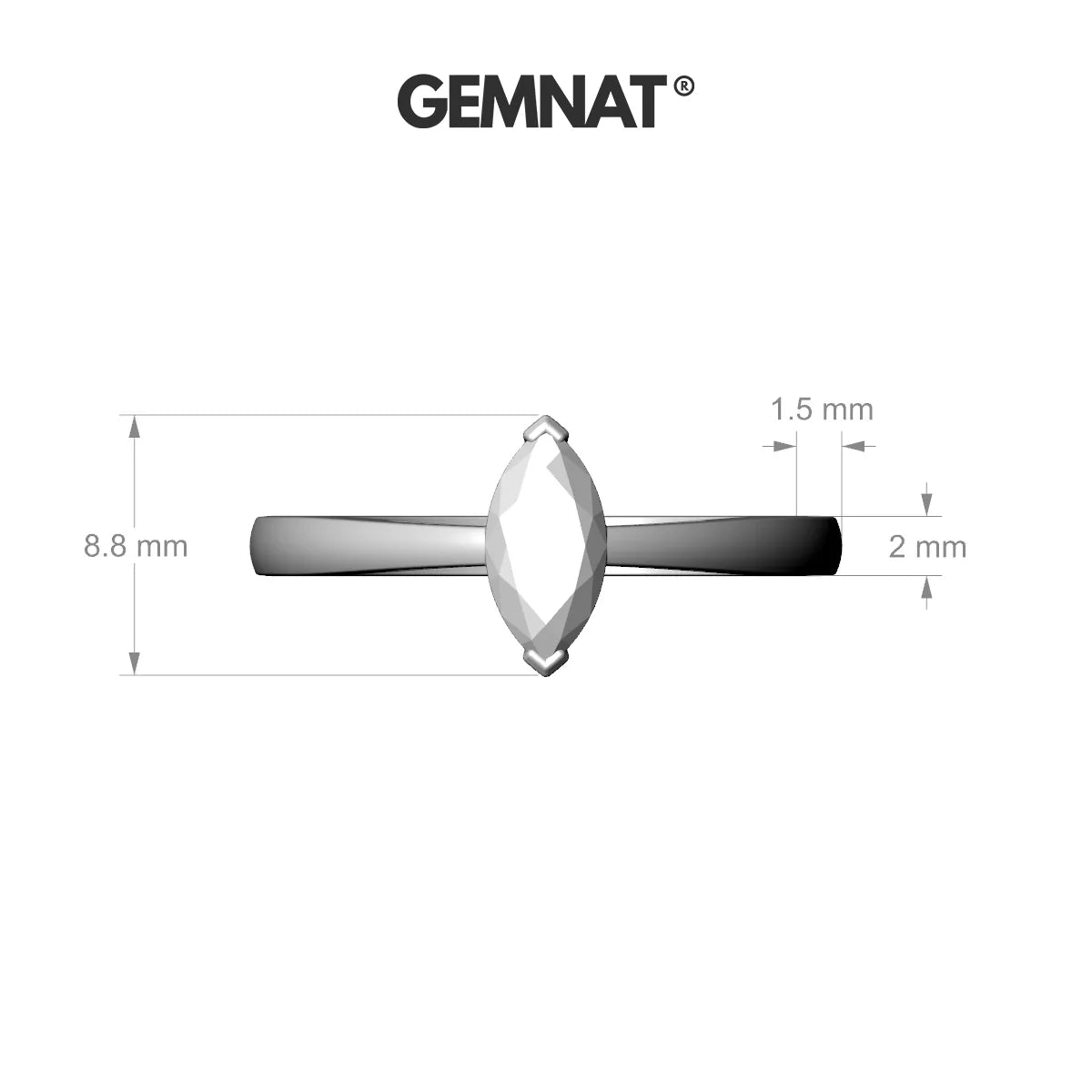 Zenith | 18k Rose Gold 8 x 4 mm Marquise Pink Sapphire Ring