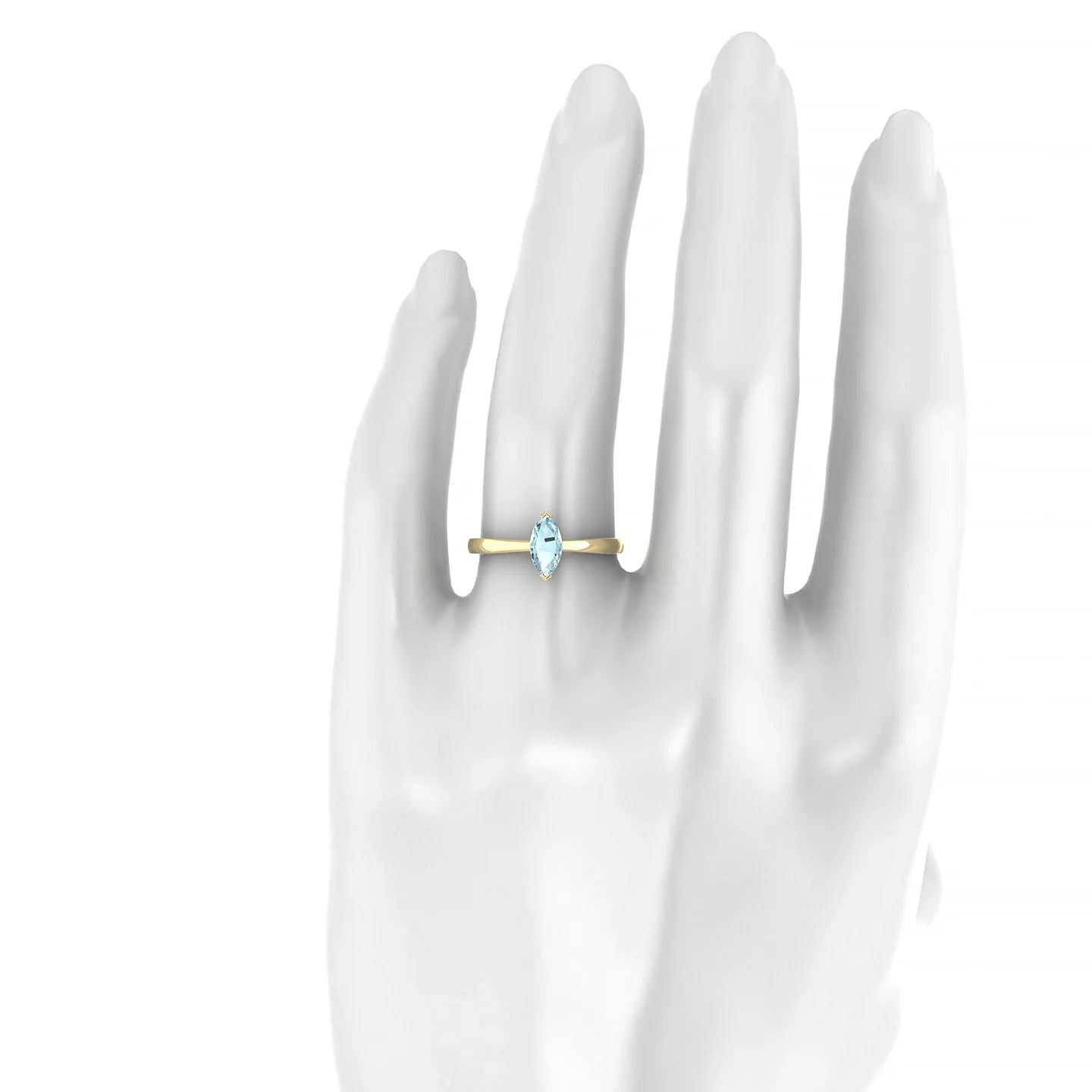 Zenith | 18k Yellow Gold 8 x 4 mm Marquise Aquamarine Ring