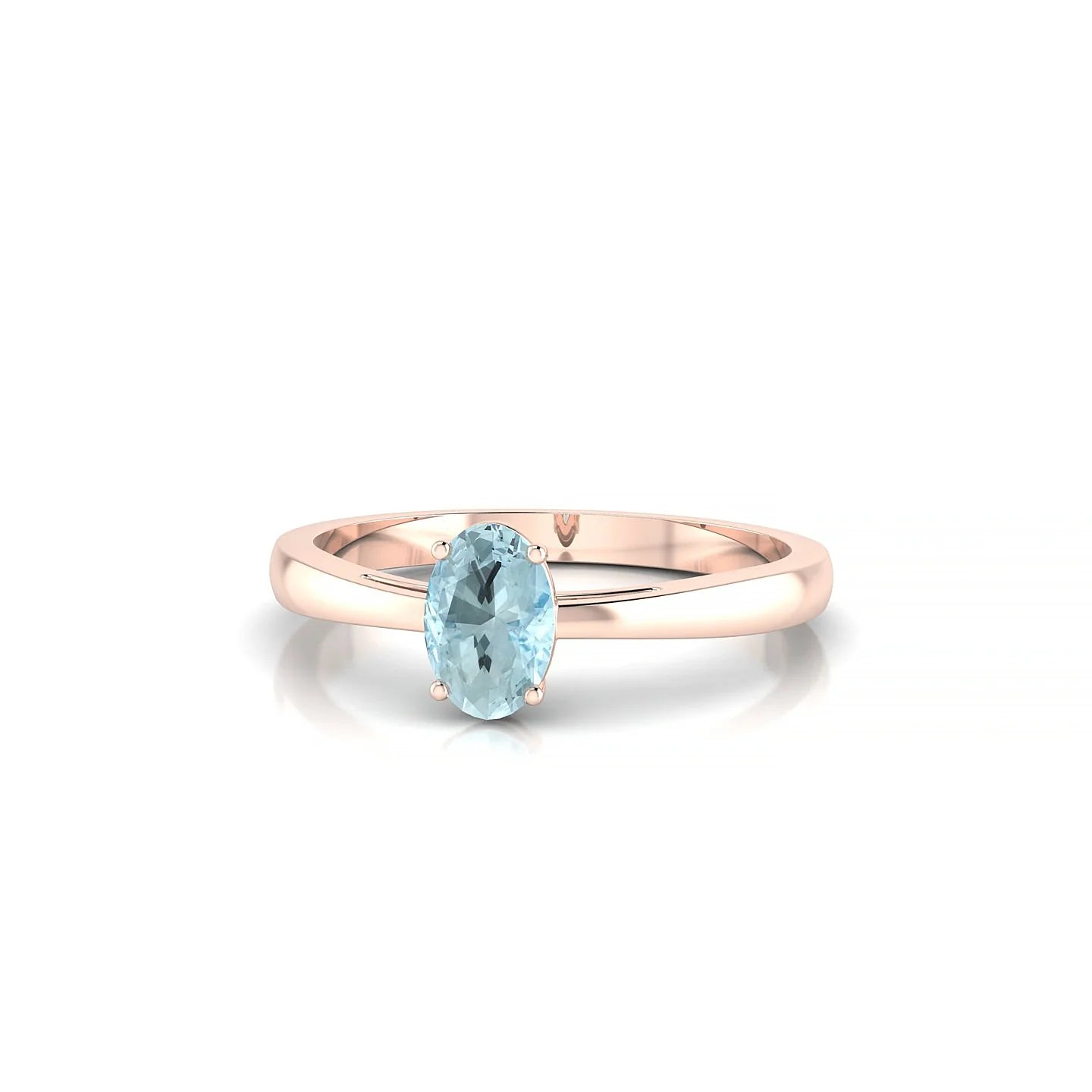 Zenith | 18k Rose Gold 6 x 4 mm Oval Aquamarine Ring