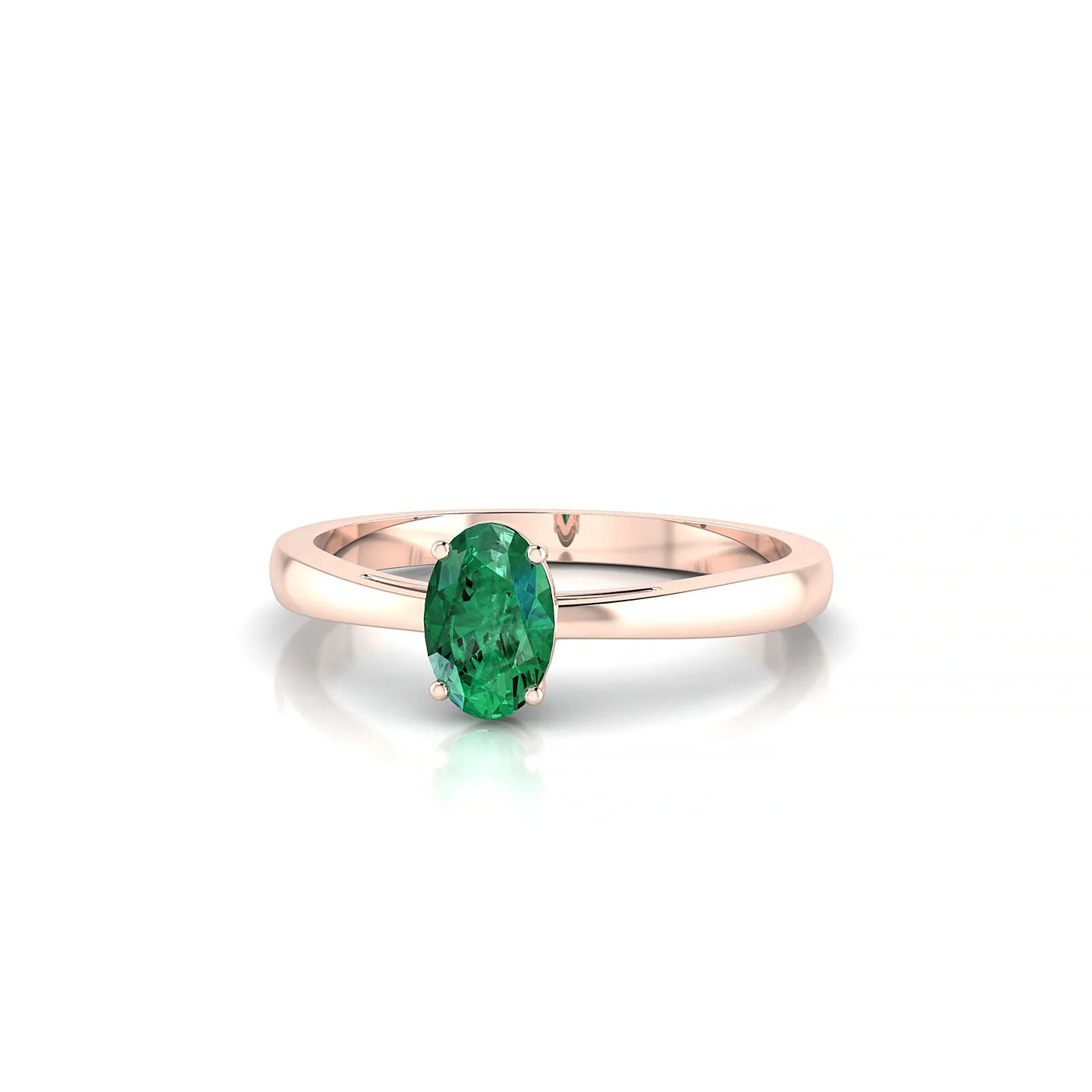 Zenith | 18k Rose Gold 6 x 4 mm Oval Emerald Ring