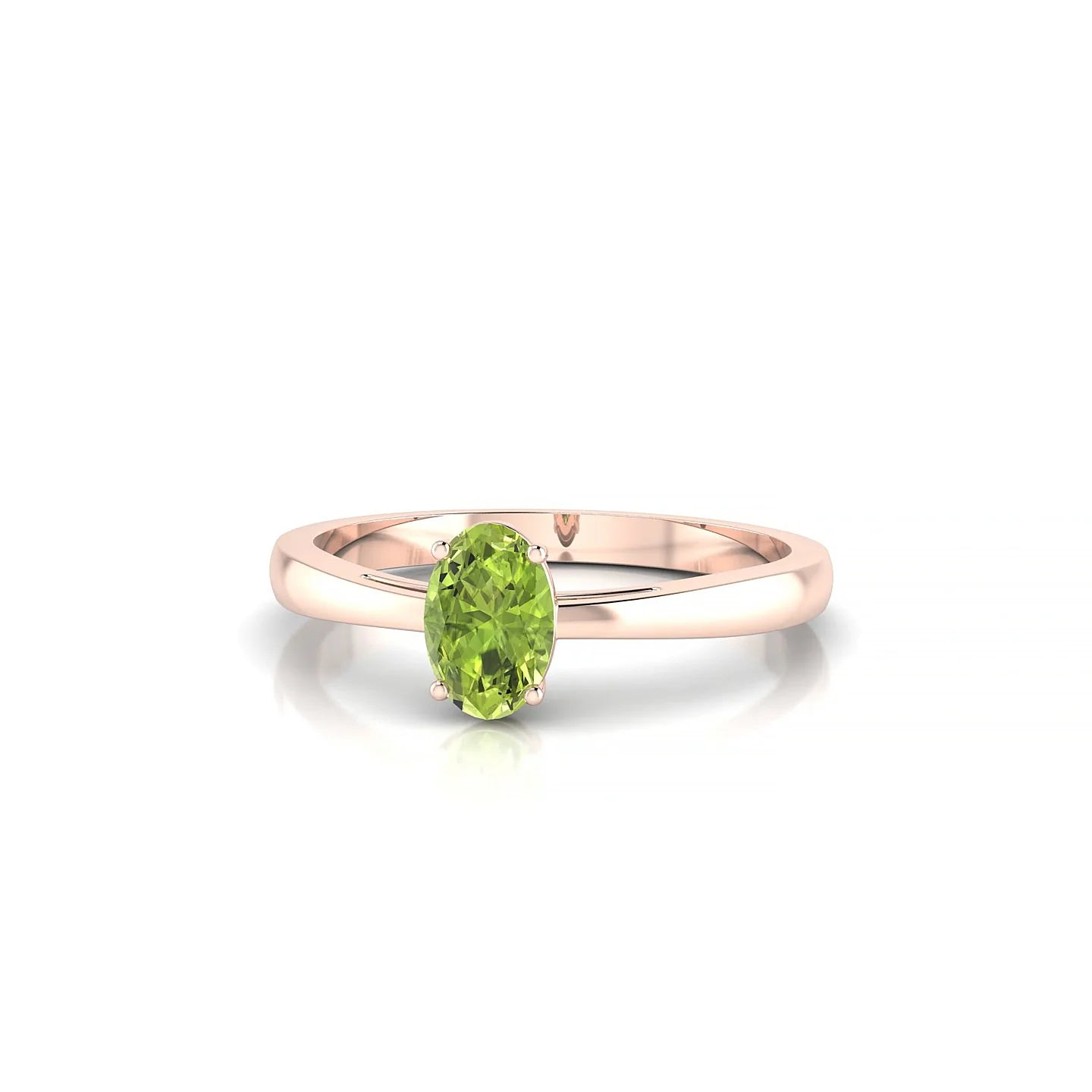 Zenith | 18k Rose Gold 6 x 4 mm Oval Peridot Ring
