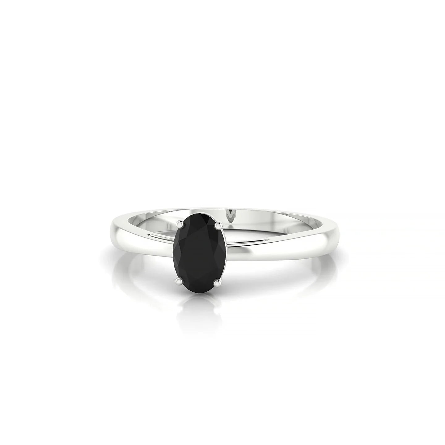 Zenith | 18k White Gold 6 x 4 mm Oval Black Diamond Ring