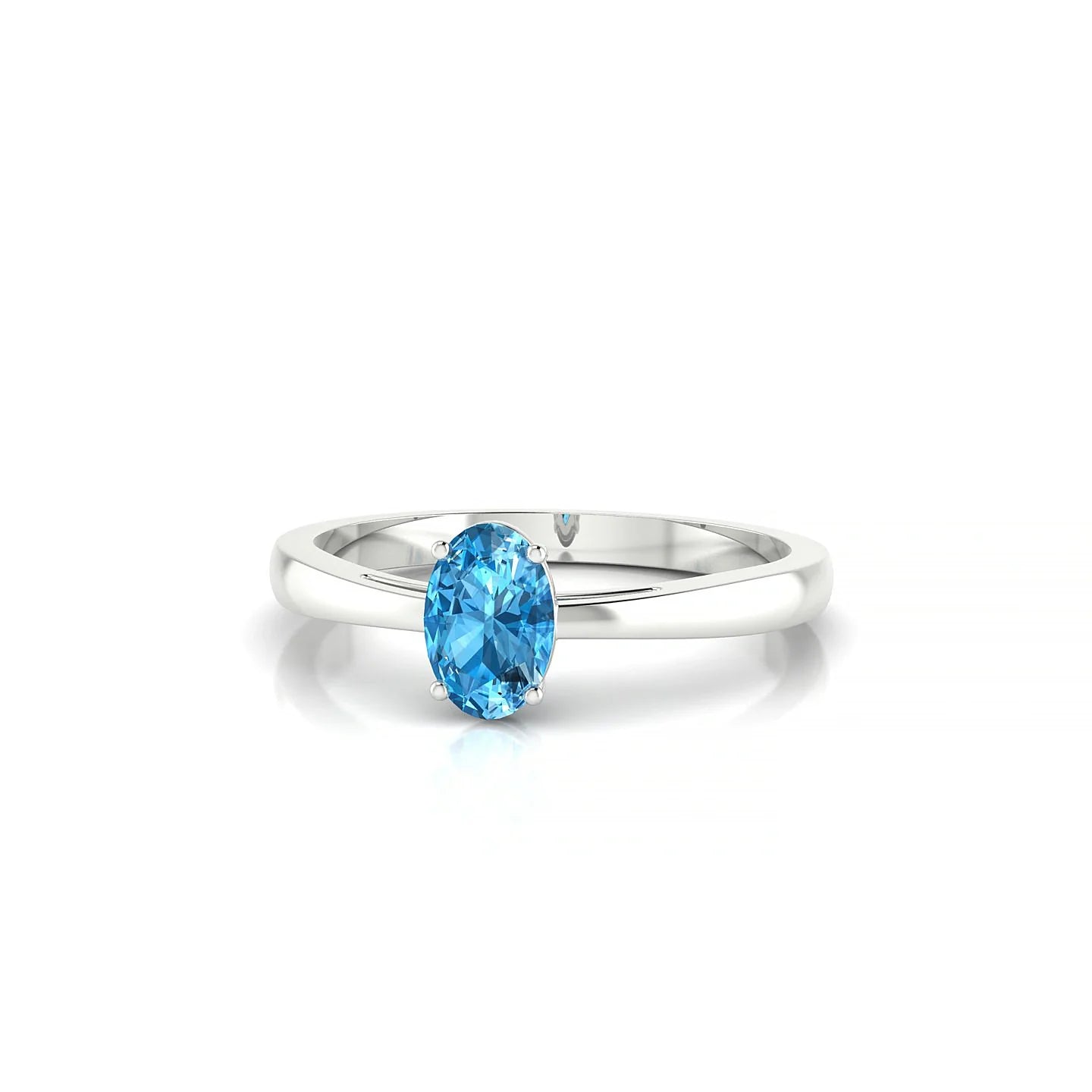 Zenith | 18k White Gold 6 x 4 mm Oval Topaz Ring