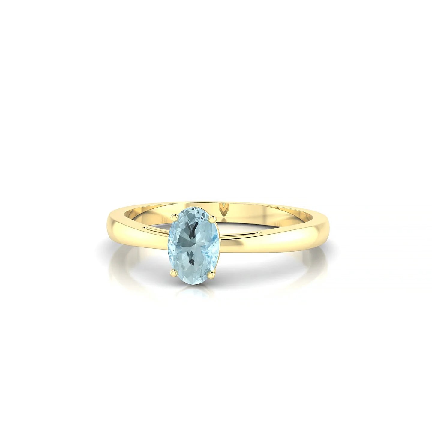 Zenith | 18k Yellow Gold 6 x 4 mm Oval Aquamarine Ring