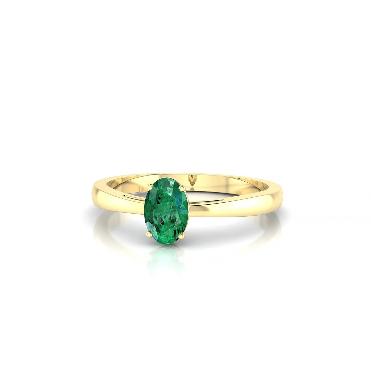 Zenith | 18k Yellow Gold 6 x 4 mm Oval Emerald Ring