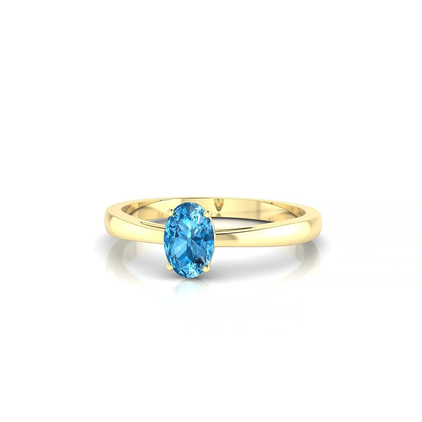 Zenith | 18k Yellow Gold 6 x 4 mm Oval Topaz Ring