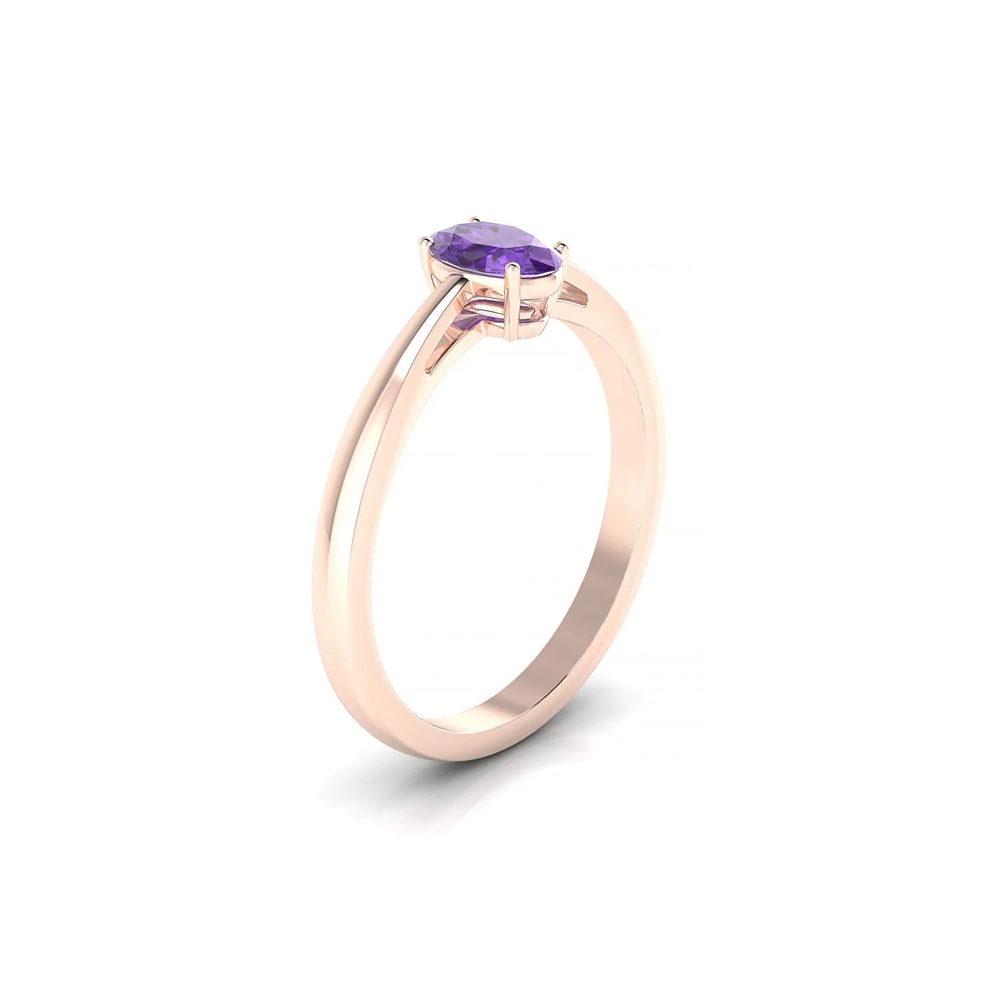 Zenith | 18k Rose Gold 6 x 4 mm Oval Amethyst Ring