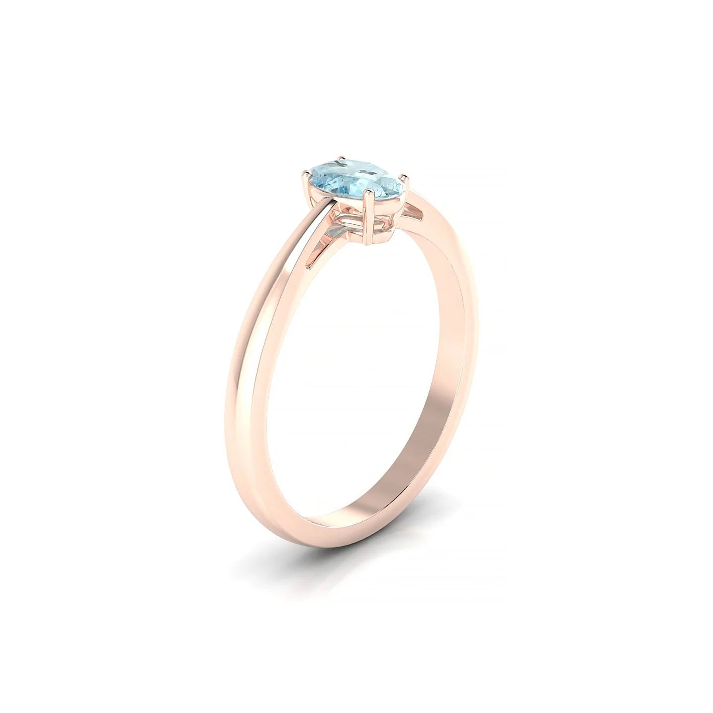 Zenith | 18k Rose Gold 6 x 4 mm Oval Aquamarine Ring