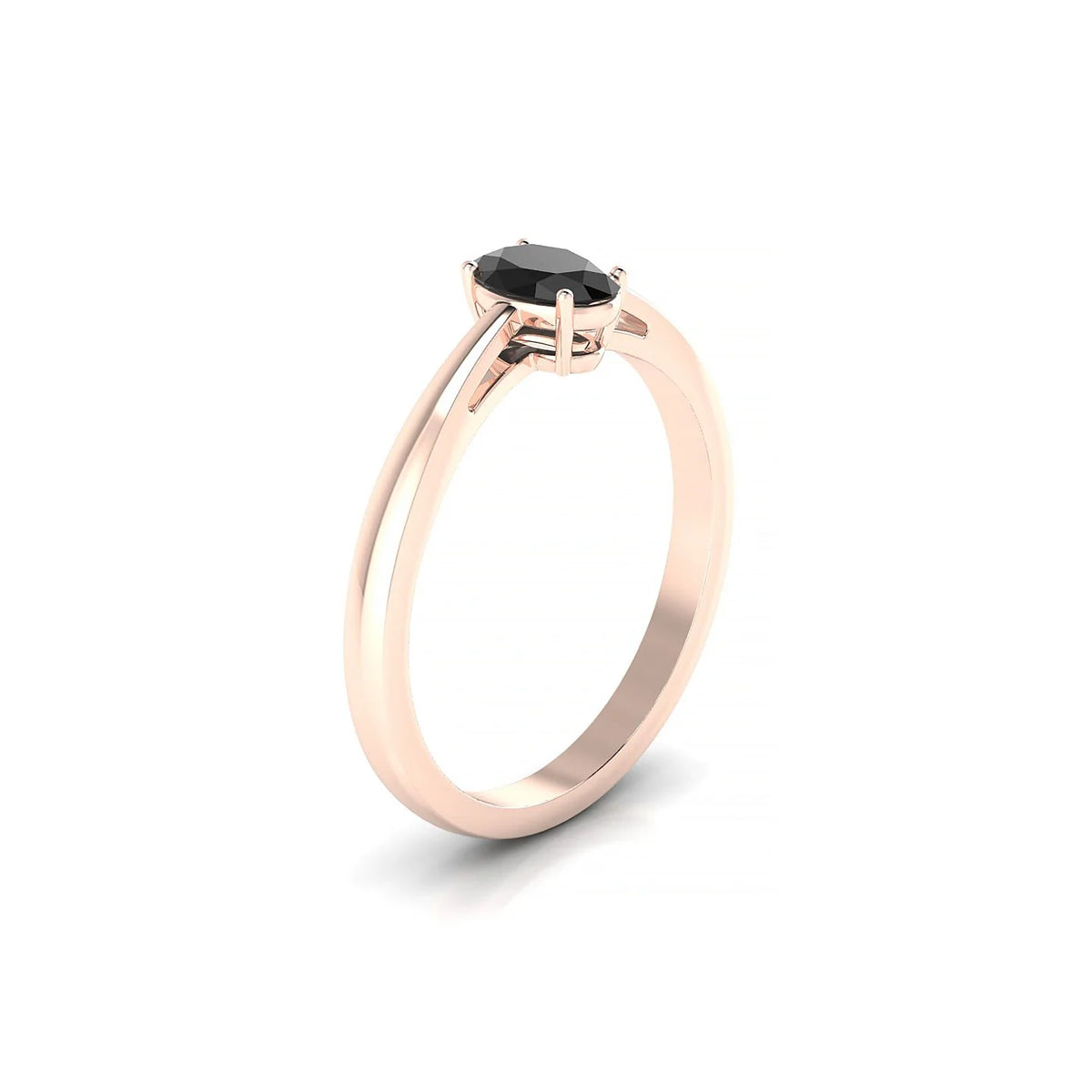 Zenith | 18k Rose Gold 6 x 4 mm Oval Black Diamond Ring