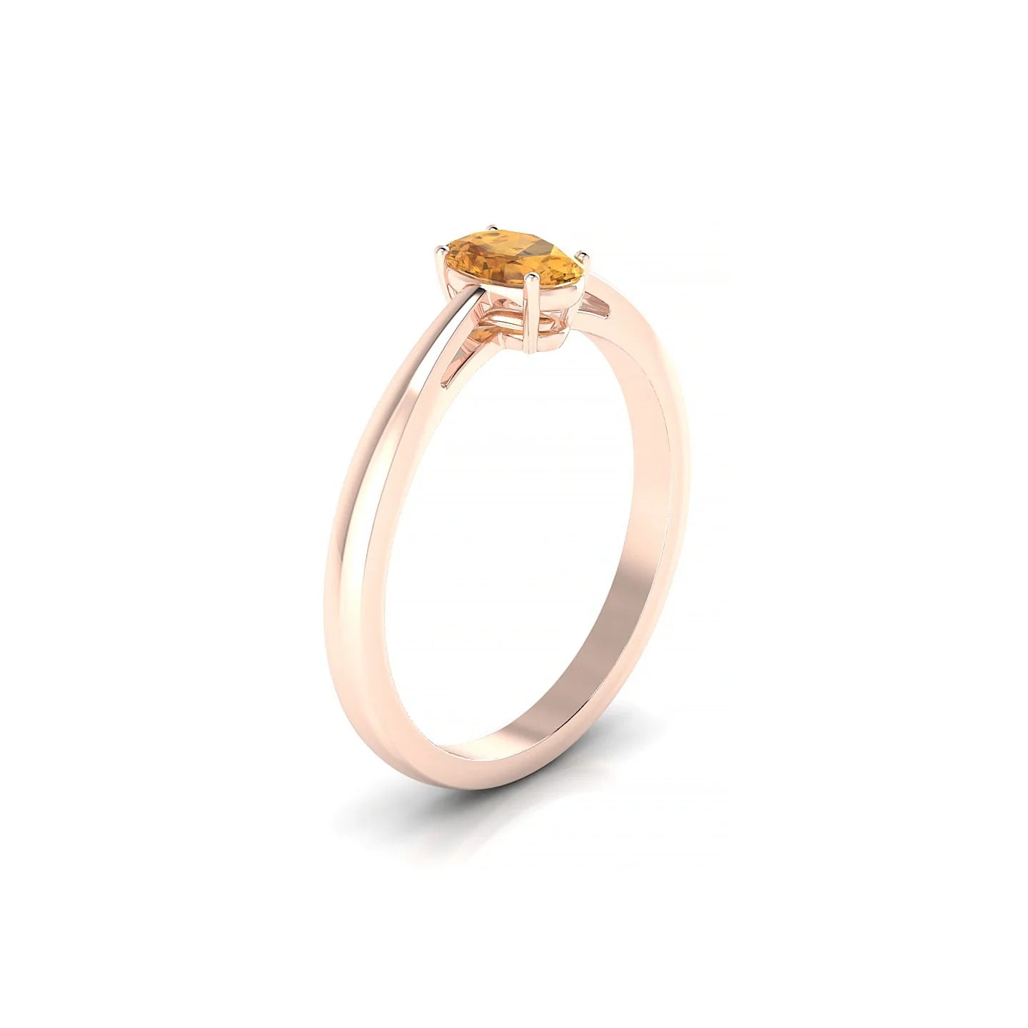 Zenith | 18k Rose Gold 6 x 4 mm Oval Citrine Ring