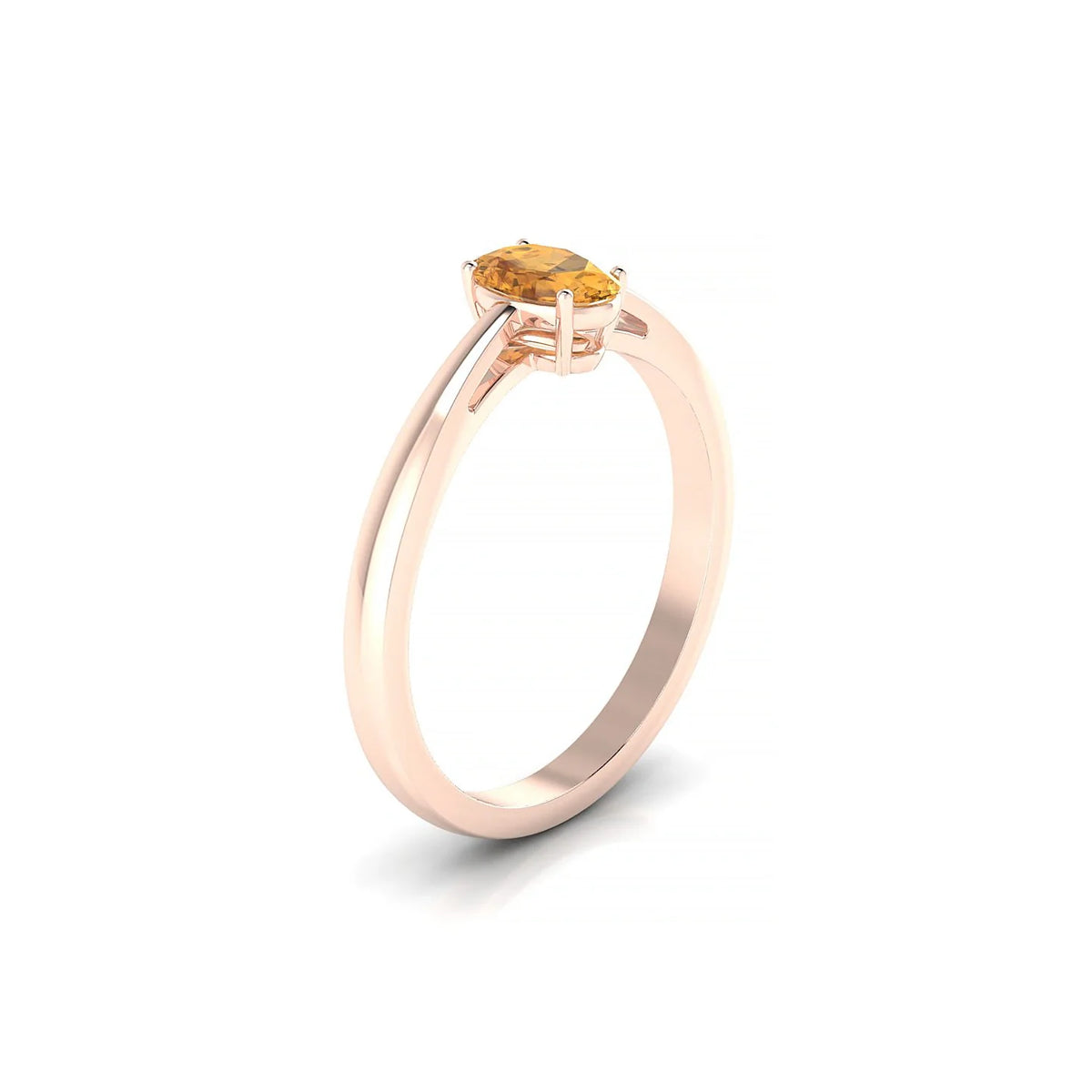 Zenith | 18k Rose Gold 6 x 4 mm Oval Citrine Ring