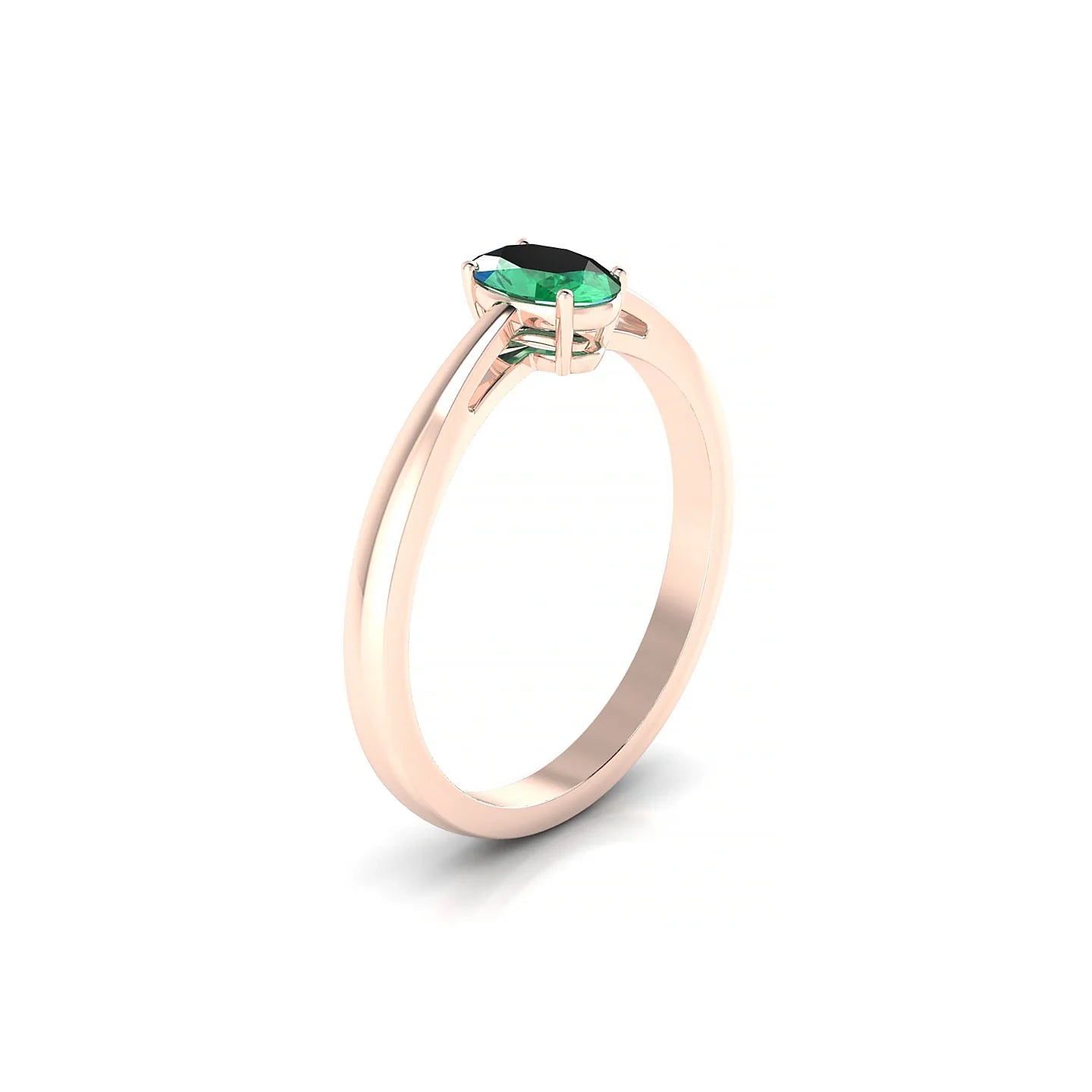 Zenith | 18k Rose Gold 6 x 4 mm Oval Emerald Ring