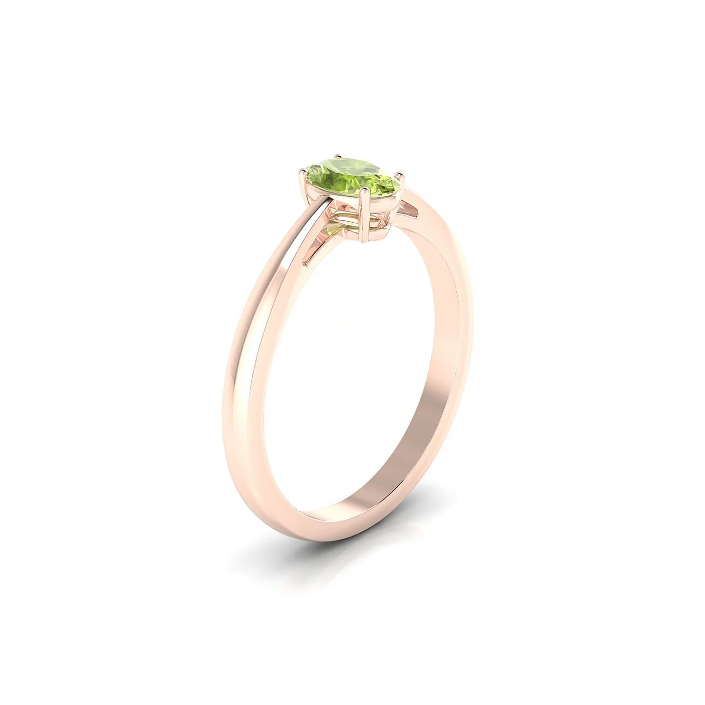 Zenith | 18k Rose Gold 6 x 4 mm Oval Peridot Ring