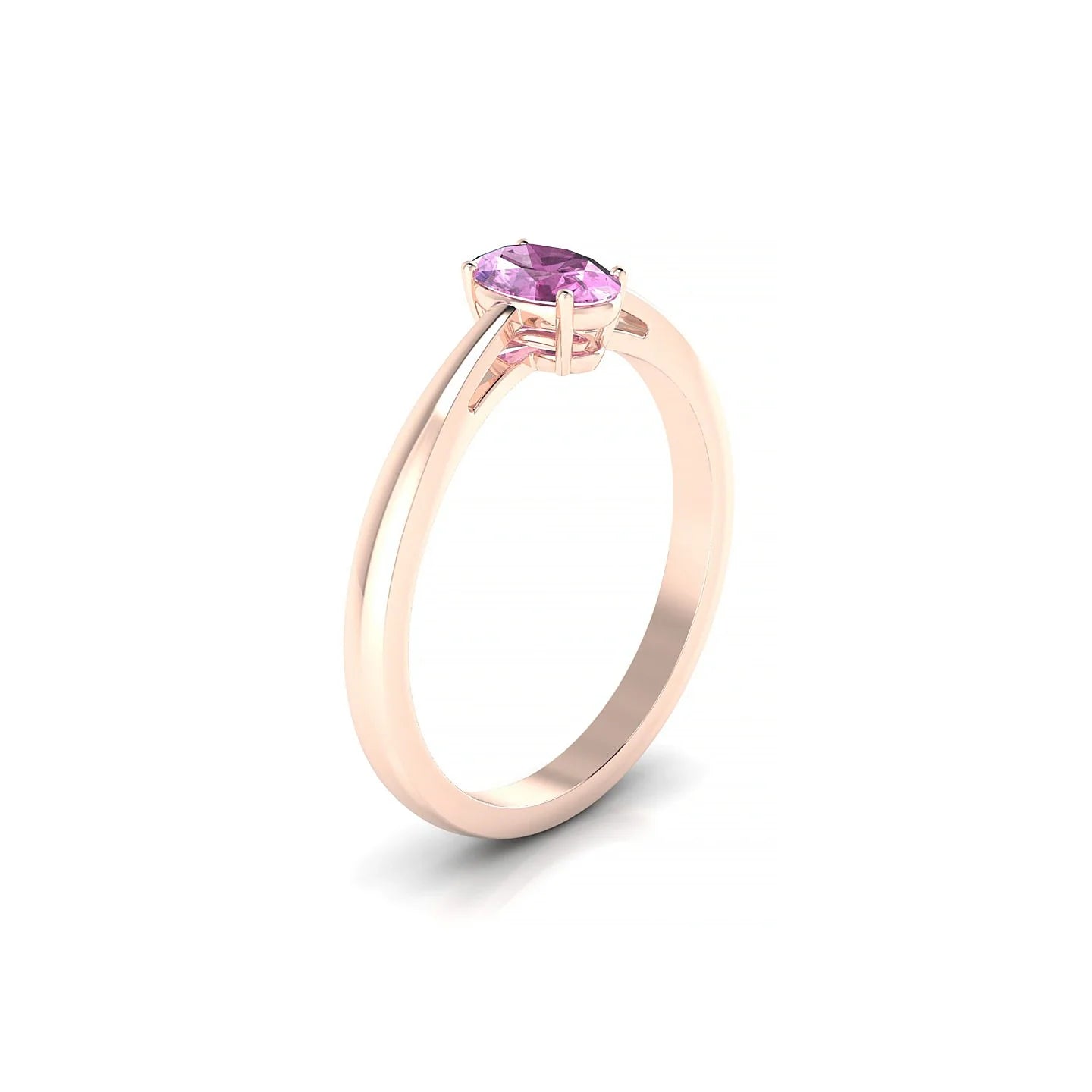 Zenith | 18k Rose Gold 6 x 4 mm Oval Pink Sapphire Ring