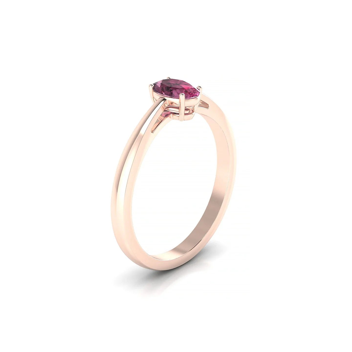 Zenith | 18k Rose Gold 6 x 4 mm Oval Rhodolite Ring