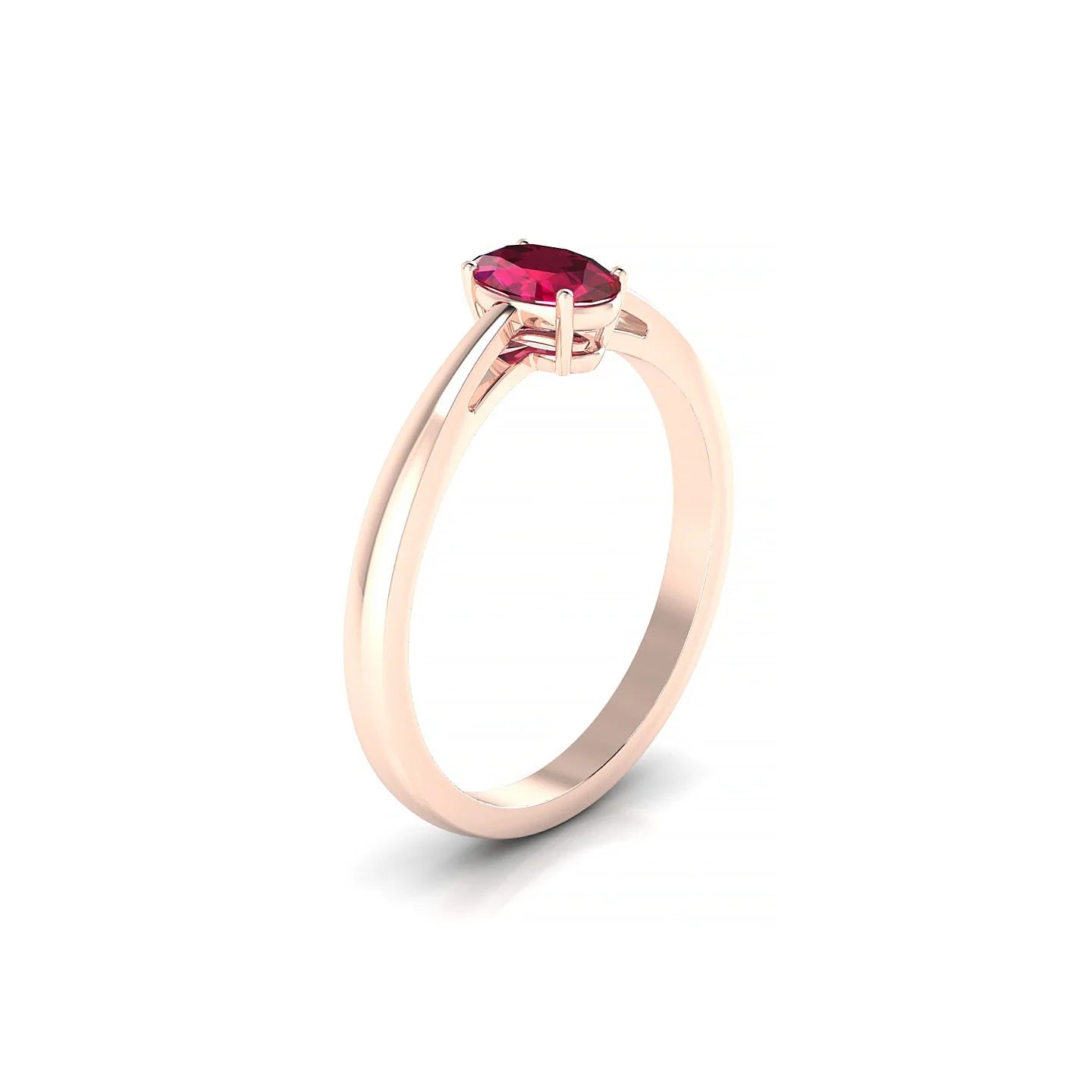 Zenith | 18k Rose Gold 6 x 4 mm Oval Ruby Ring