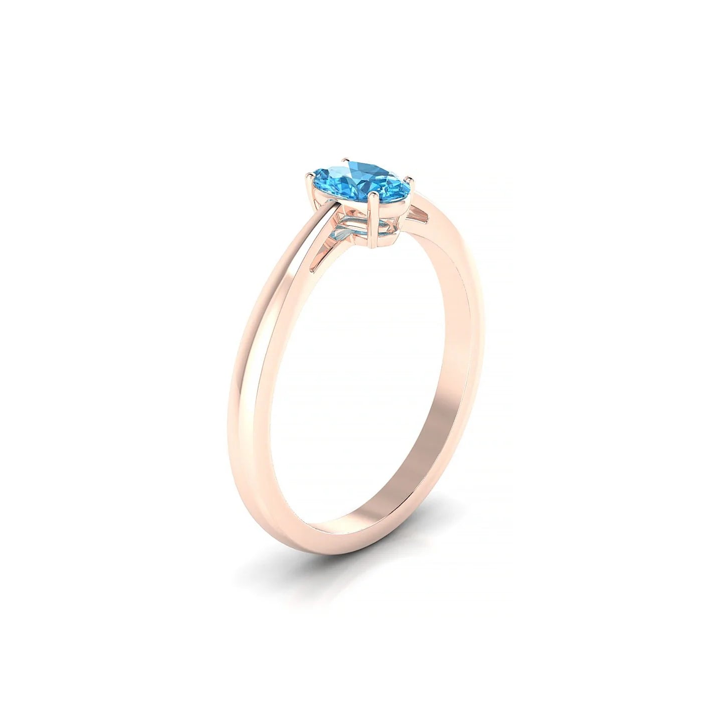Zenith | 18k Rose Gold 6 x 4 mm Oval Topaz Ring