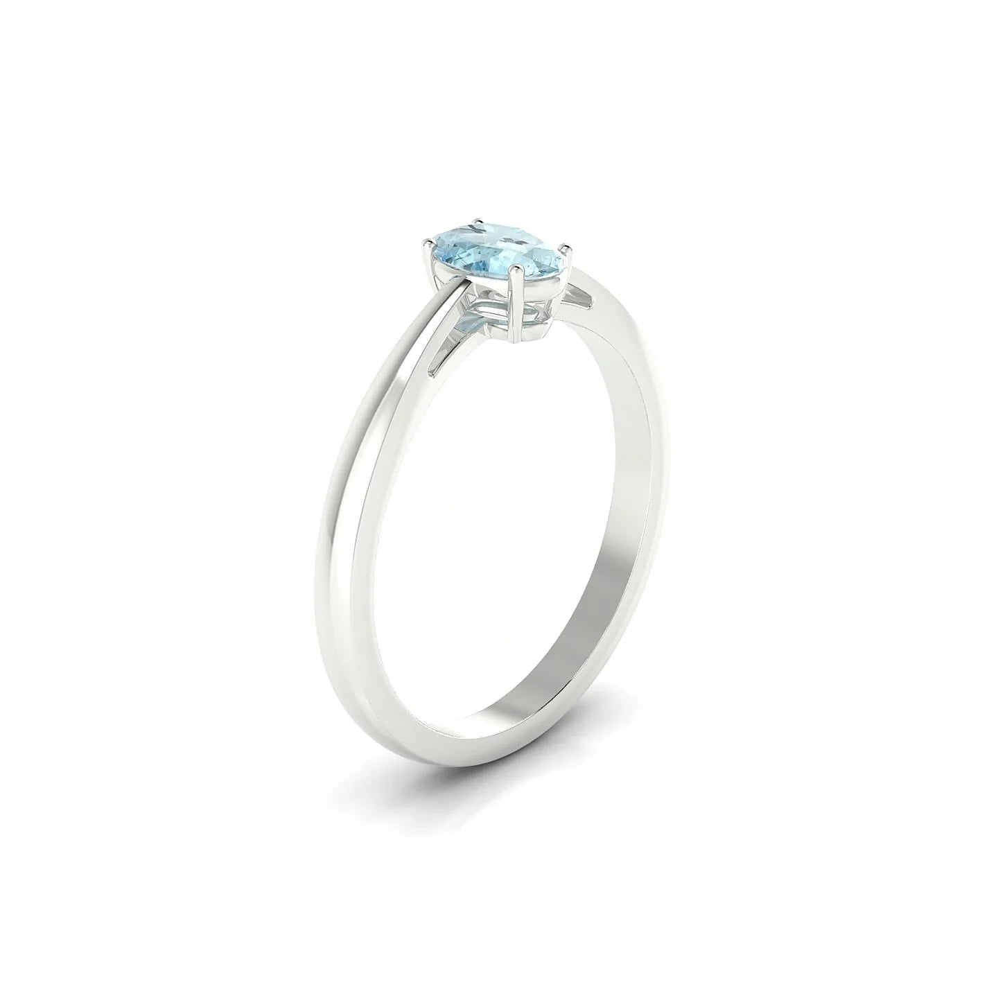 Zenith | 18k White Gold 6 x 4 mm Oval Aquamarine Ring