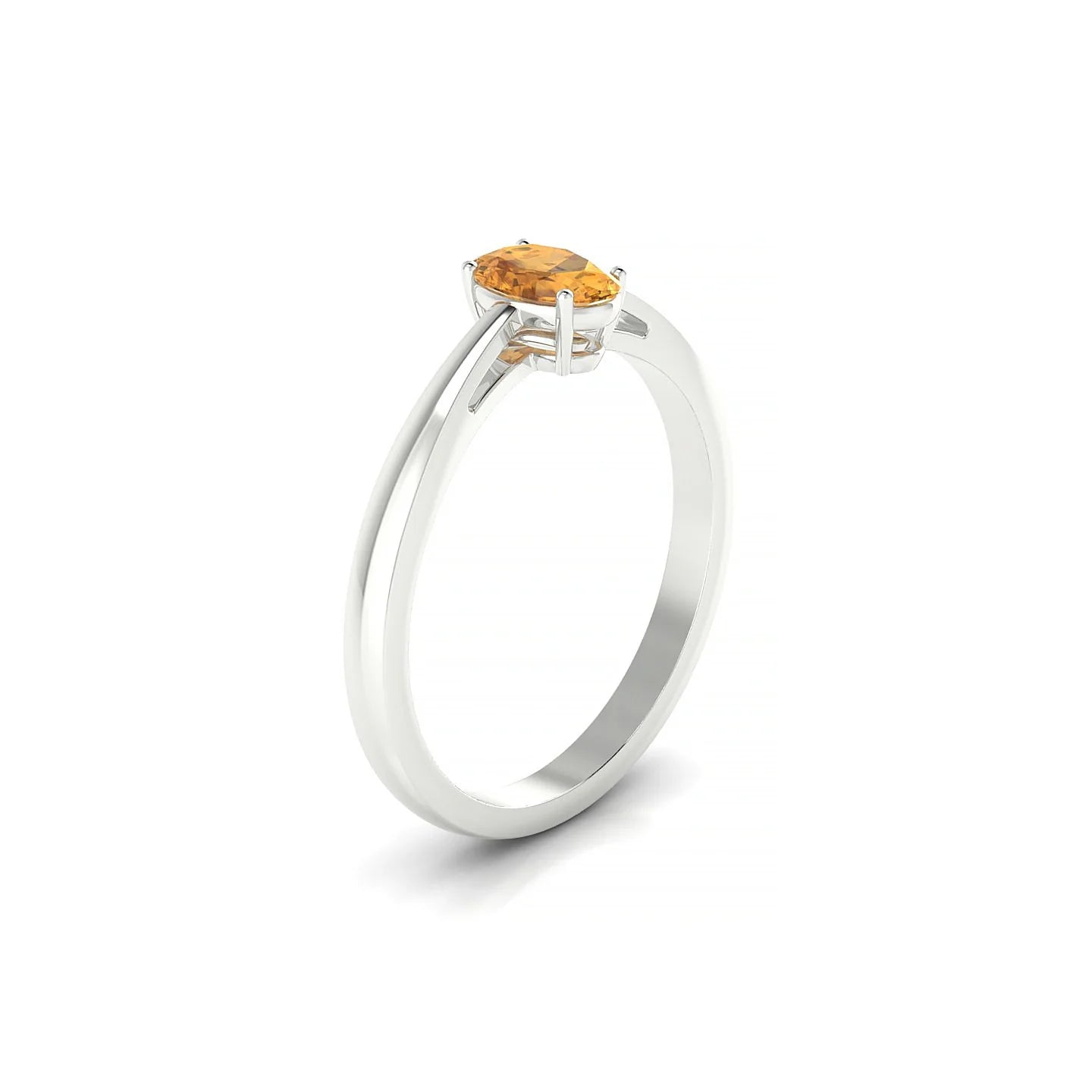 Zenith | 18k White Gold 6 x 4 mm Oval Citrine Ring